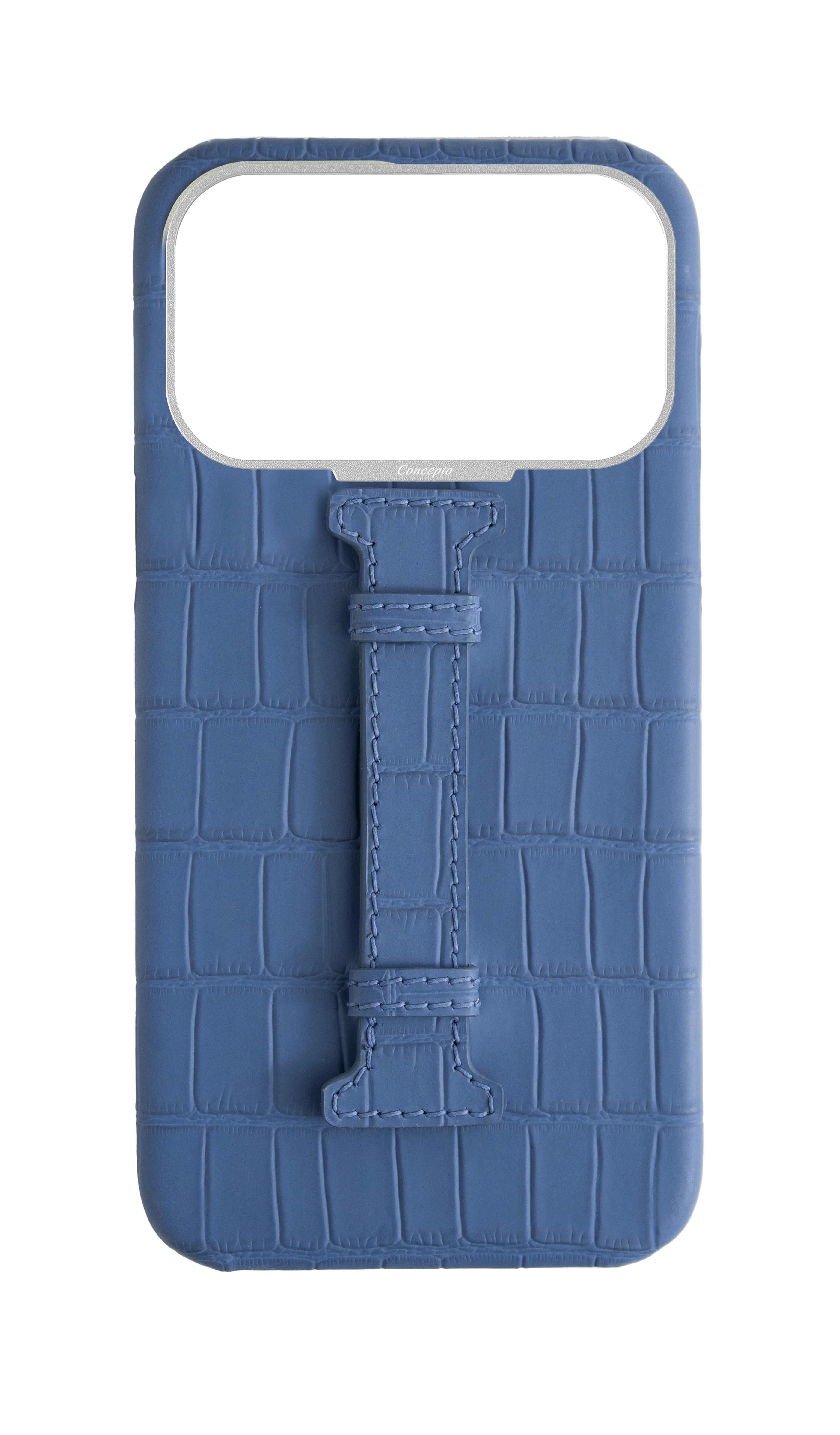 Matte Navy Embossed Crocodile Case