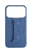 Matte Navy Embossed Crocodile Case