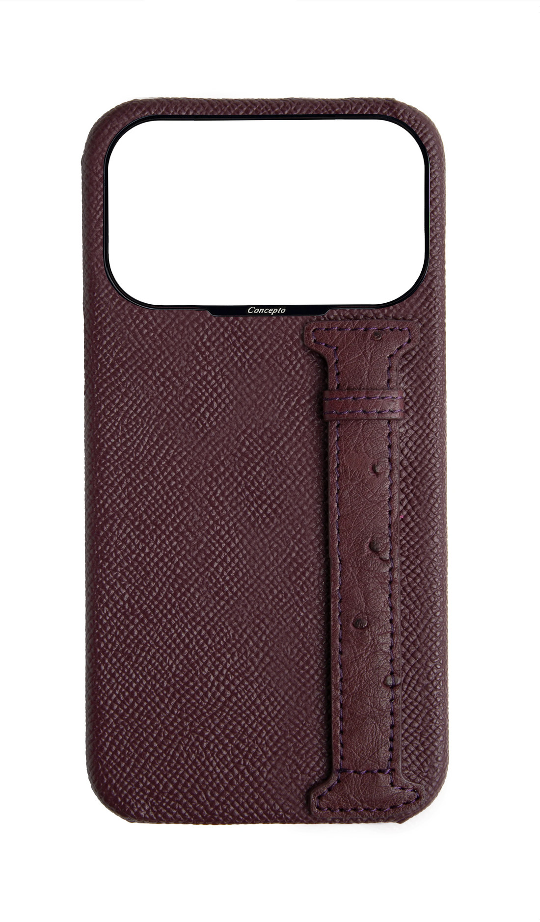 Maroon Exotic Ostrich Side Strap Case