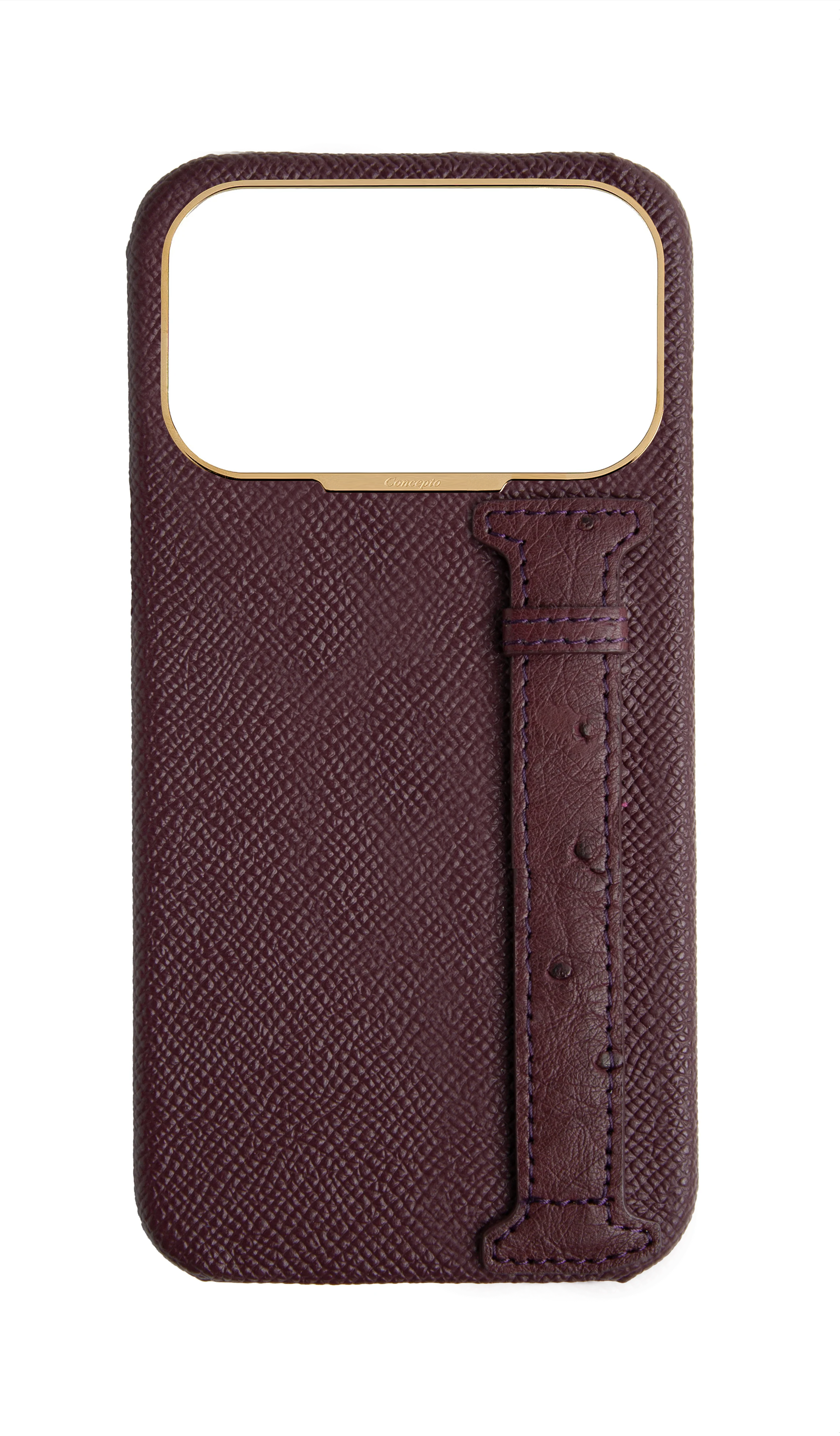 Maroon Exotic Ostrich Side Strap Case