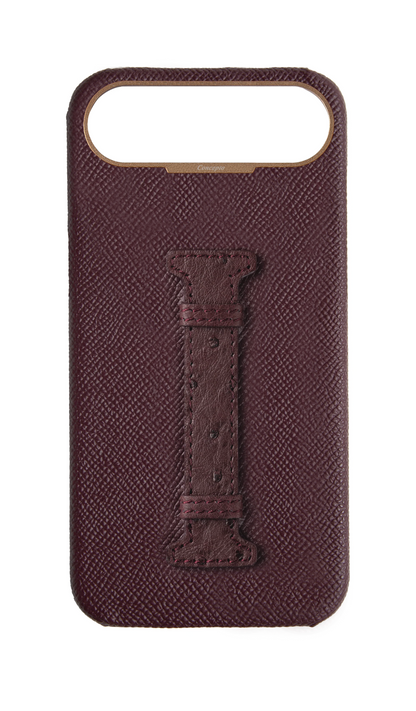 Maroon Exotic Ostrich Middle Strap Case