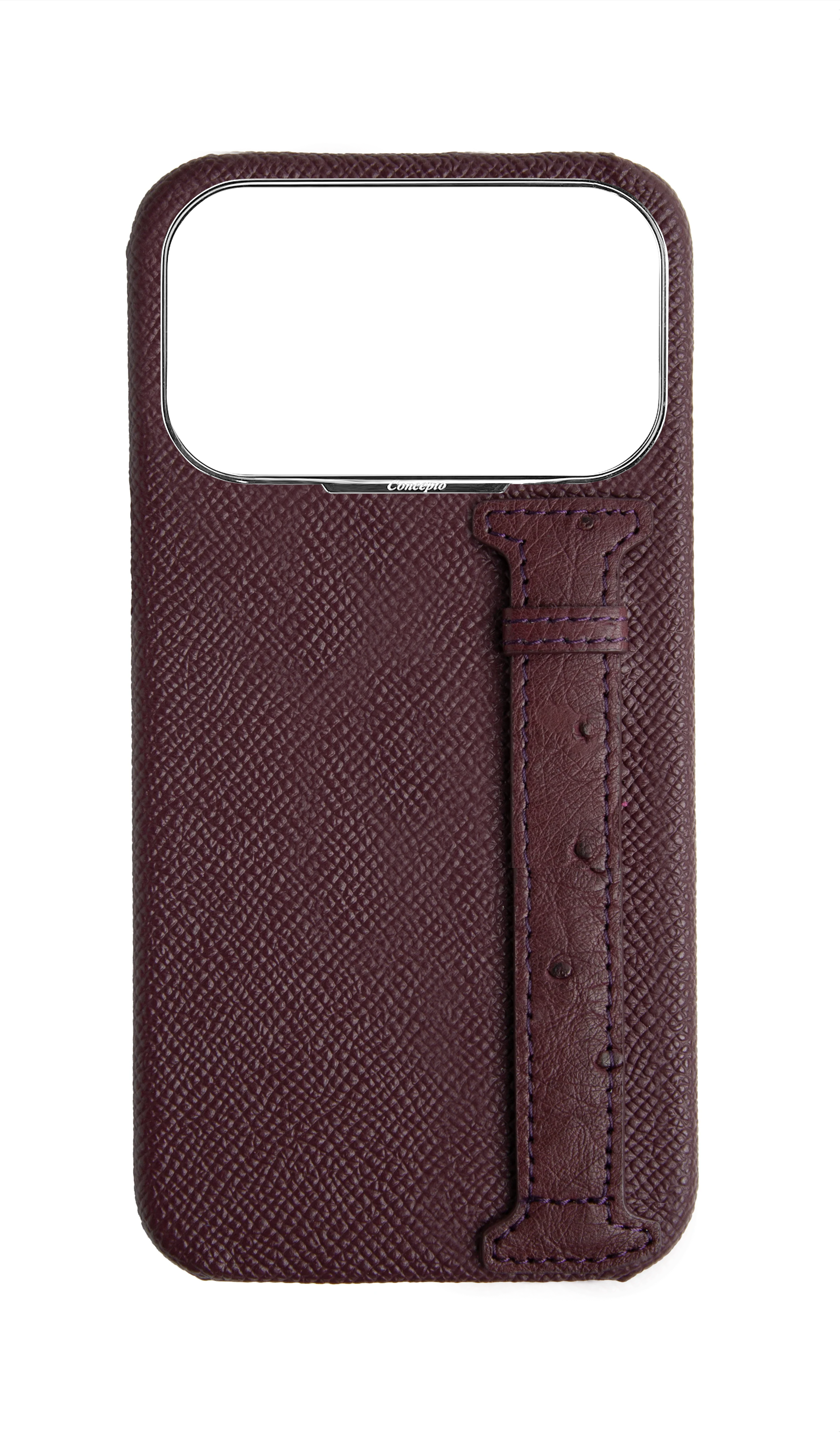 Maroon Exotic Ostrich Side Strap Case