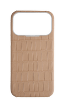 Matte Nude Strapless Embossed Crocodile Case