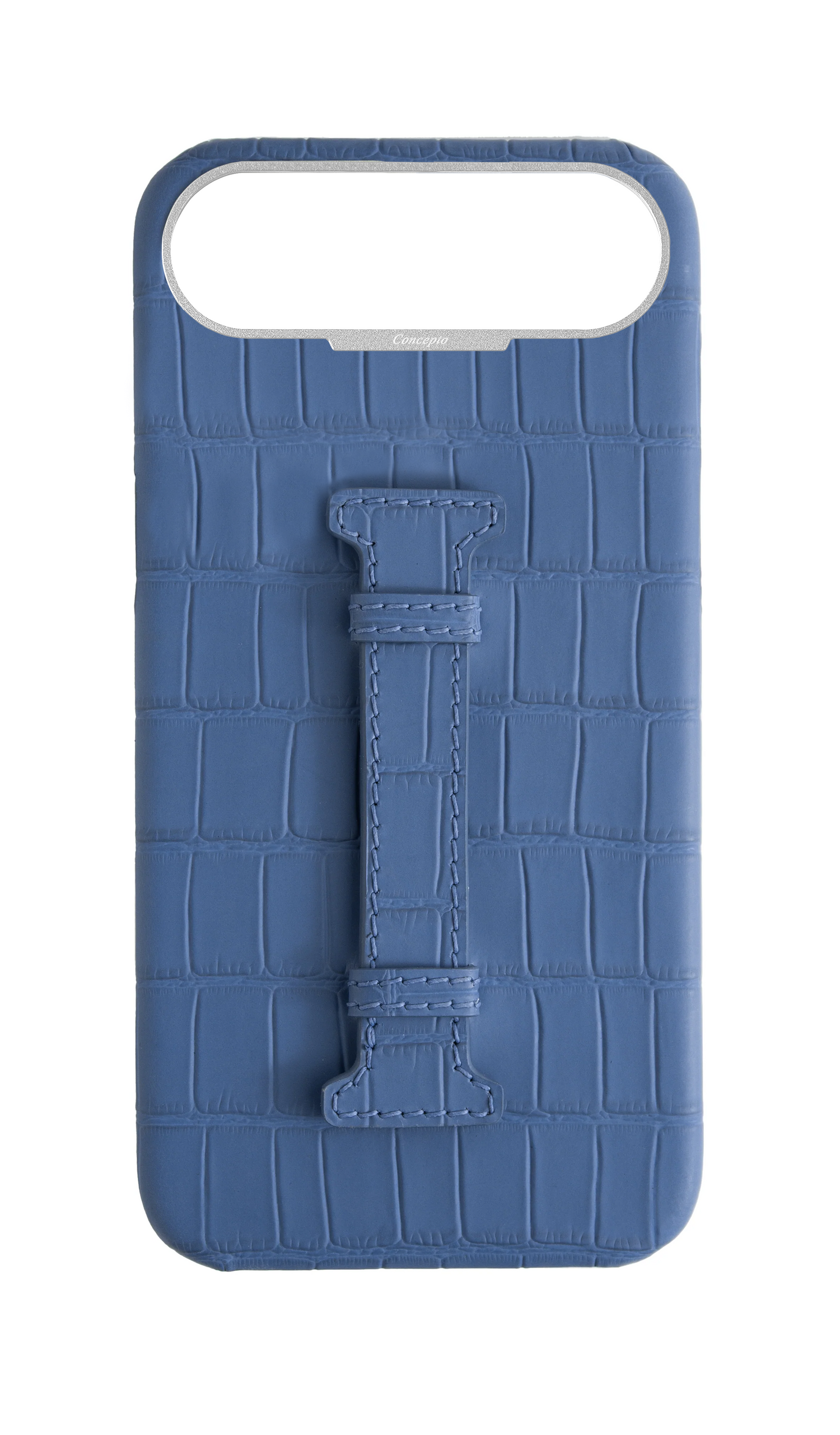 Matte Navy Embossed Crocodile Case
