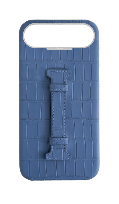 Matte Navy Embossed Crocodile Case