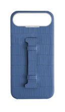 Matte Navy Embossed Crocodile Case