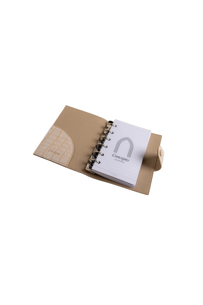 Small Sandstone Suede Crocodile Notebook