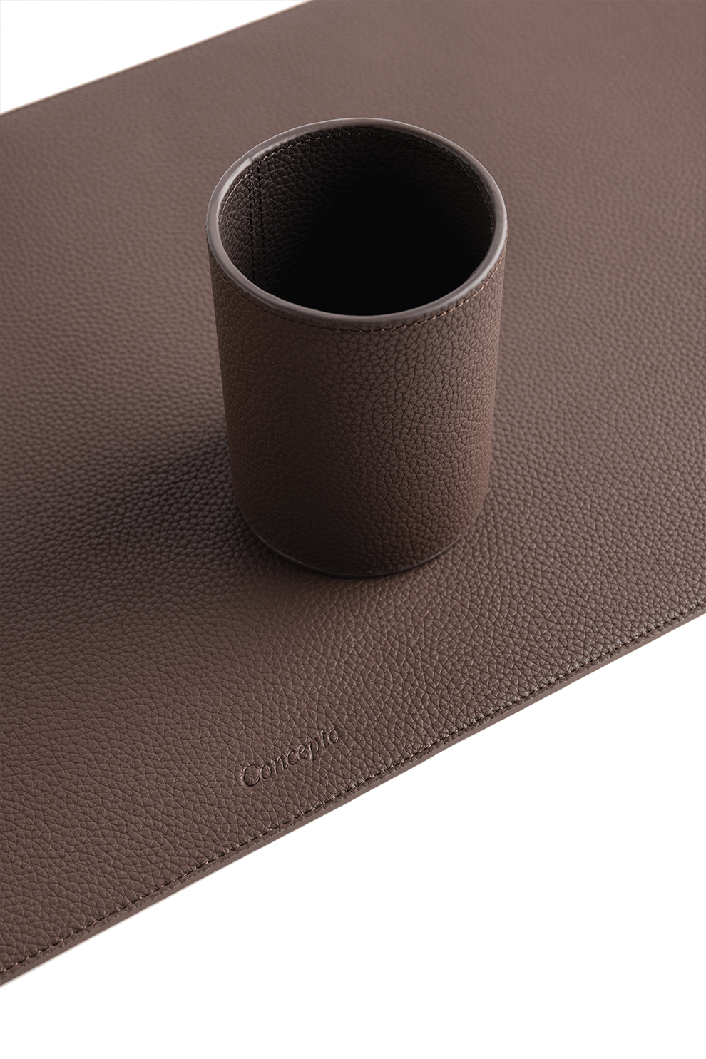 Chocolate Brown Leather Cup