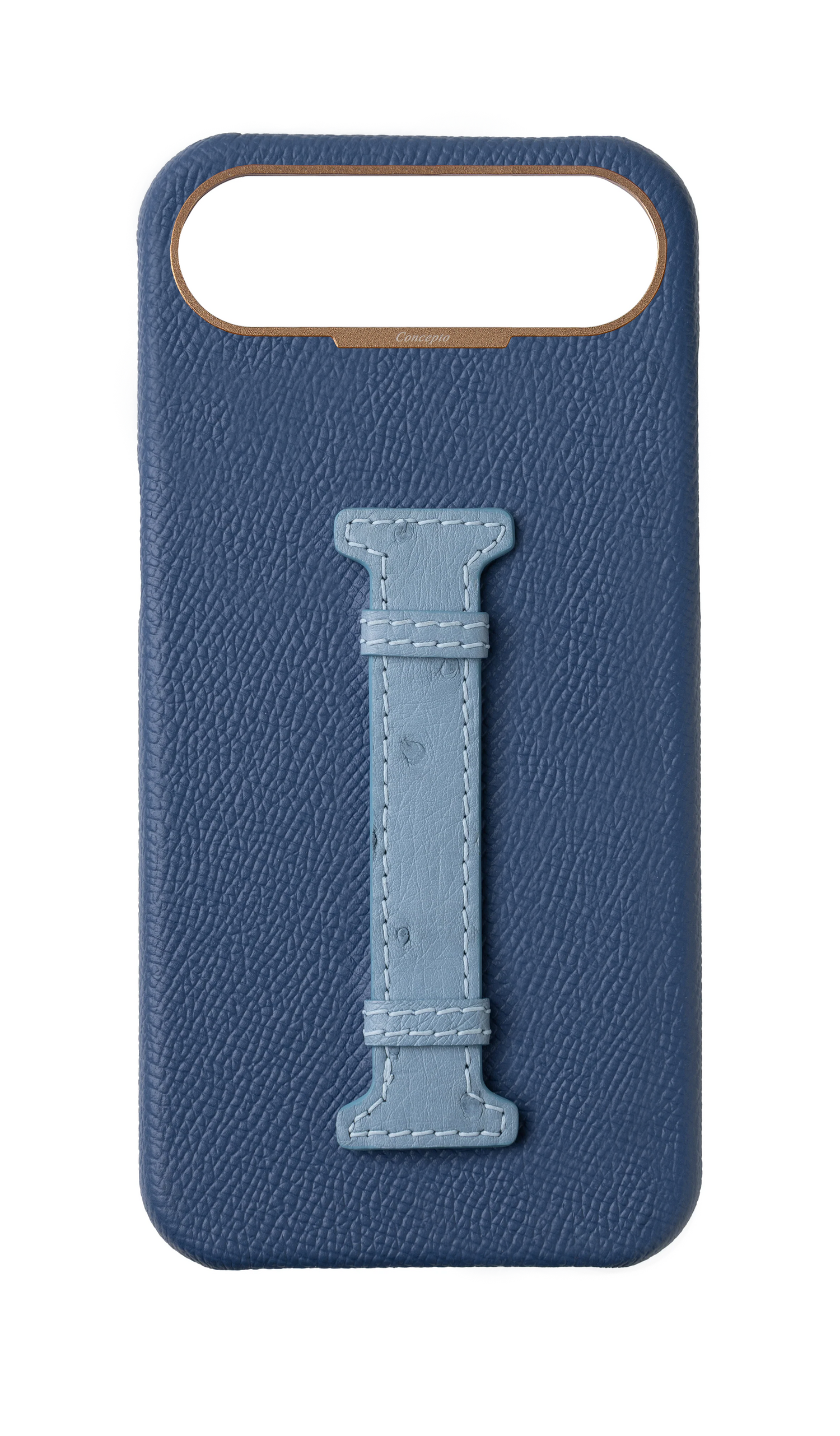 River Blue / Aqua Exotic Ostrich Middle Strap Case