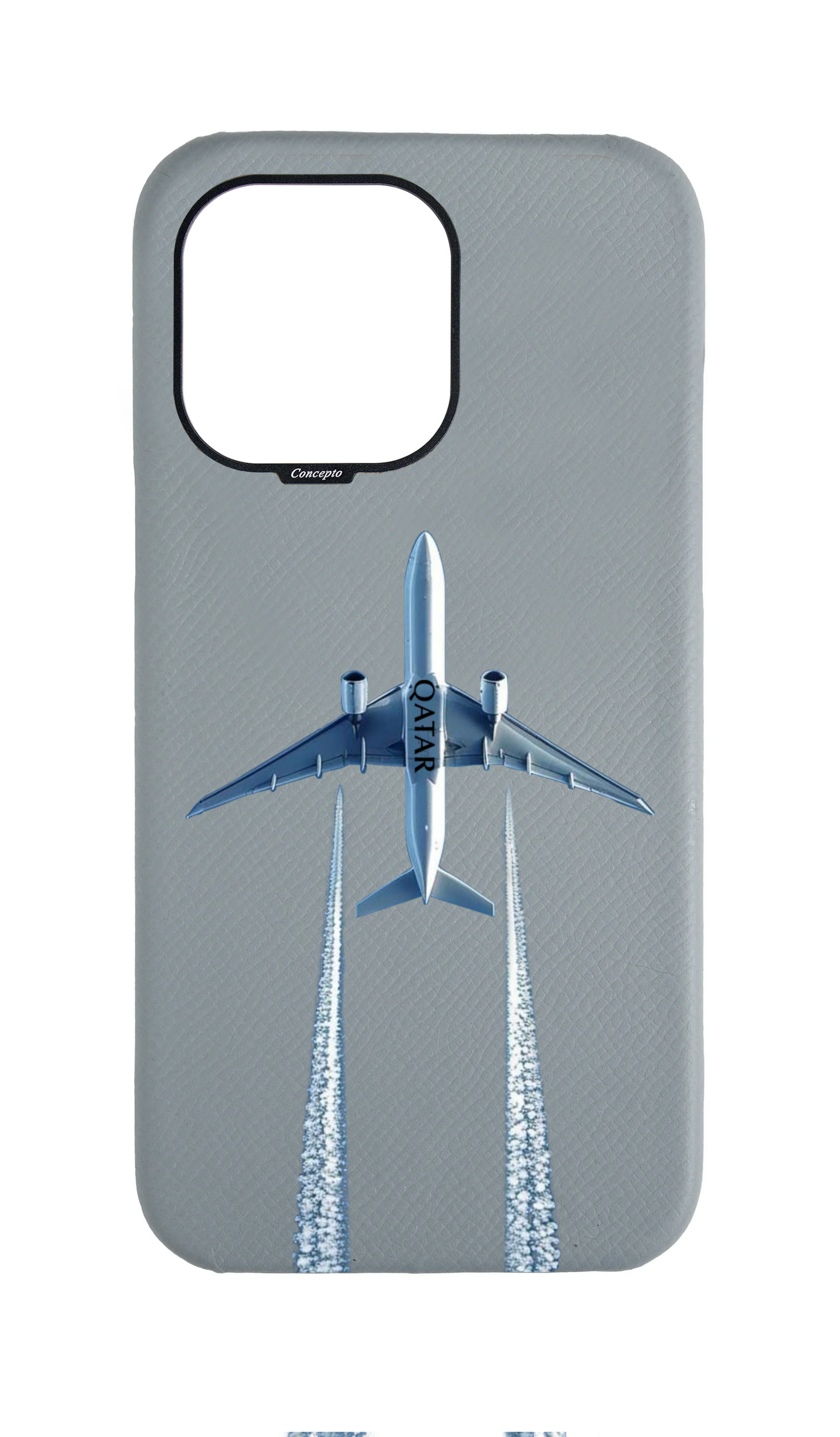 Light Blue Grey Strapless Case - Qatar Airways Flyover