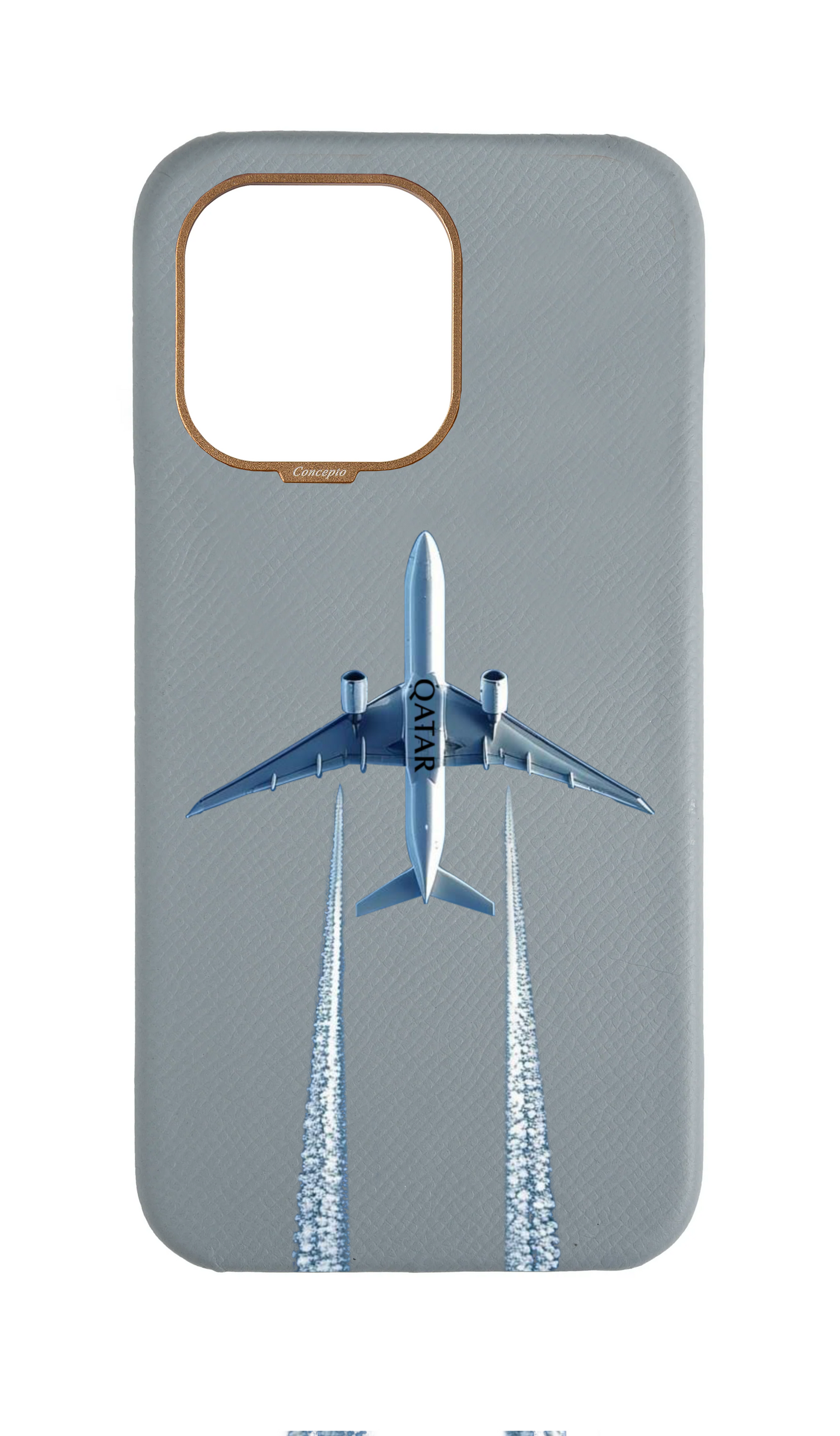 Light Blue Grey Strapless Case - Qatar Airways Flyover
