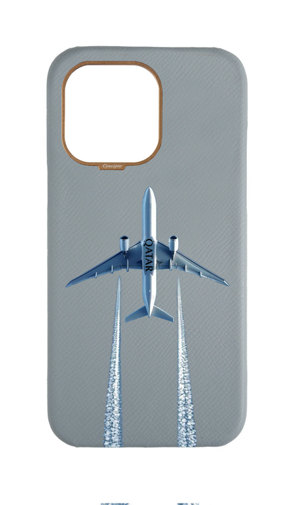 Light Blue Grey Strapless Case - Qatar Airways Flyover