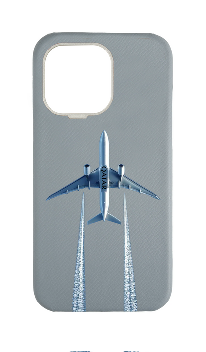 Light Blue Grey Strapless Case - Qatar Airways Flyover