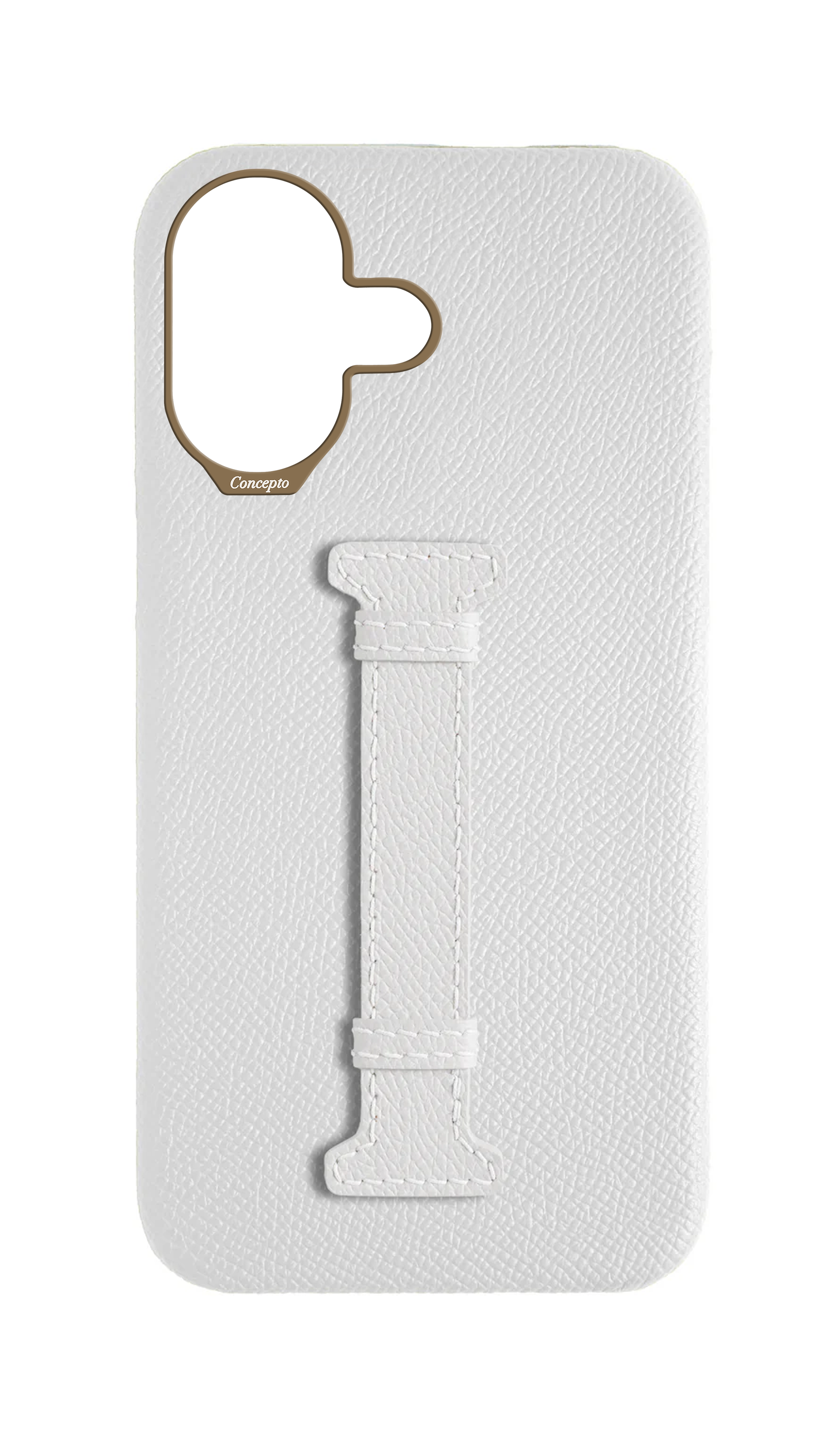 White Epsom Middle Strap Case