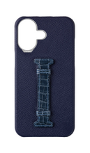Navy Exotic Crocodile Middle Strap Case