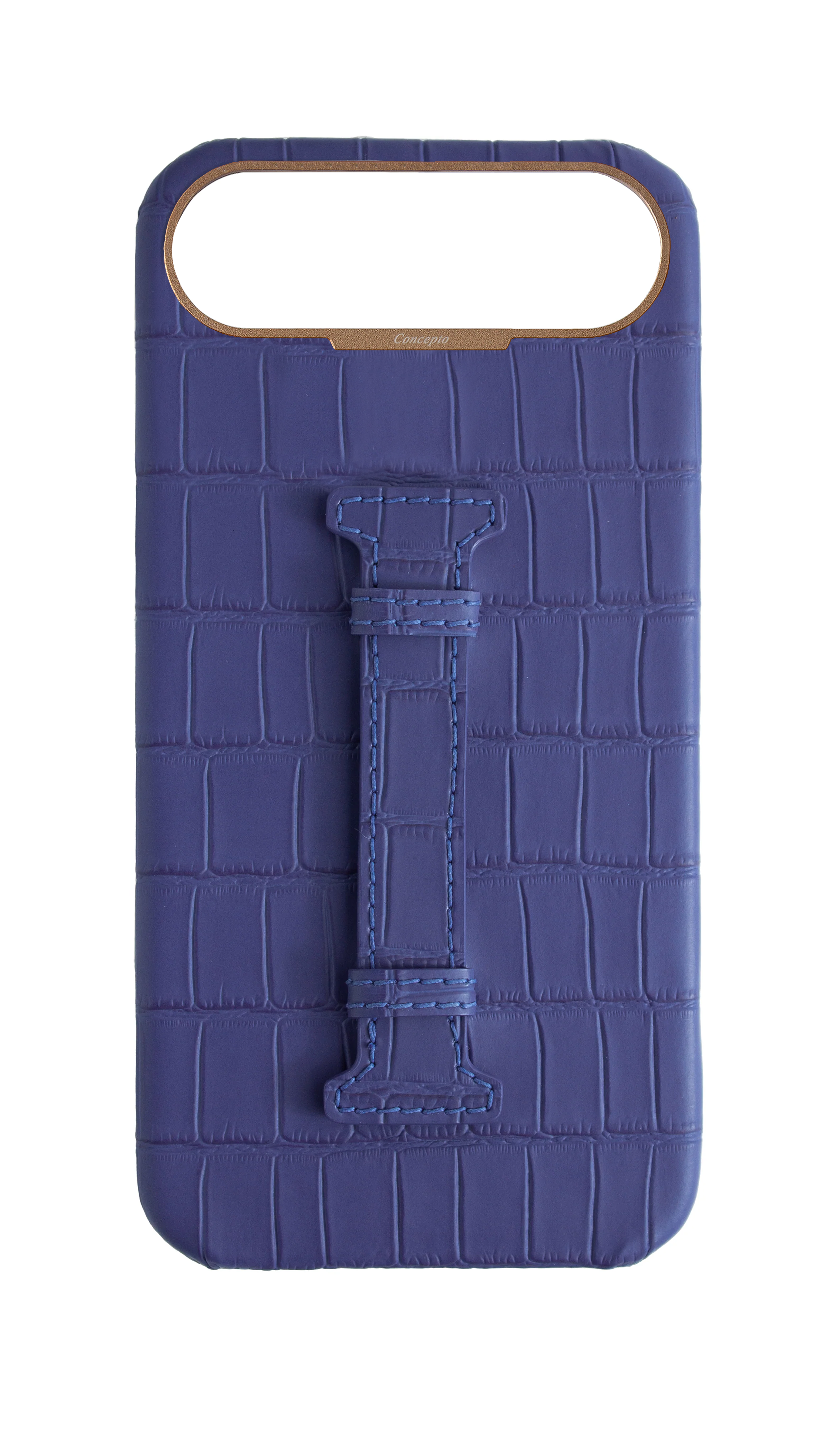 Matte Blue Embossed Crocodile Case