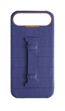Matte Blue Embossed Crocodile Case