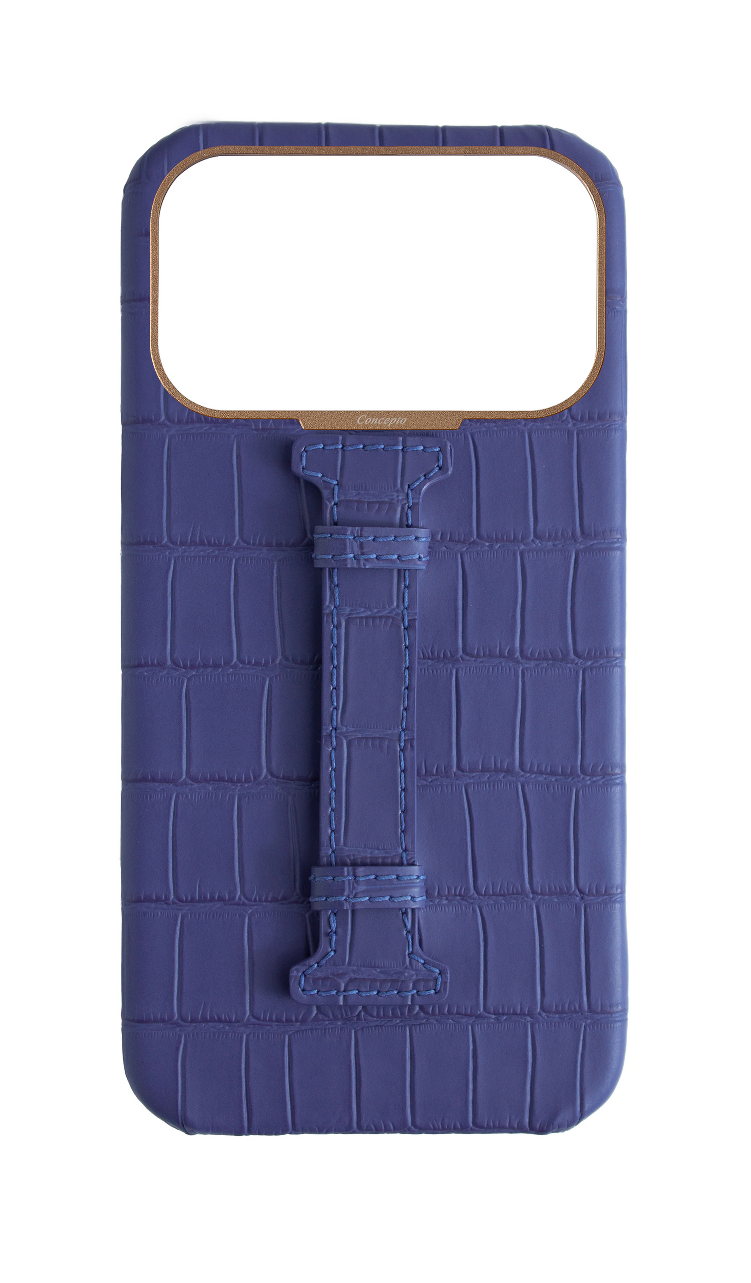 Matte Blue Embossed Crocodile Case