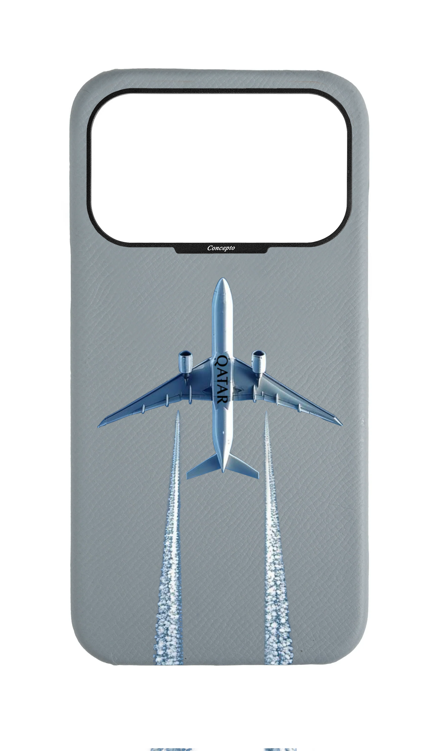 Light Blue Grey Strapless Case - Qatar Airways Flyover