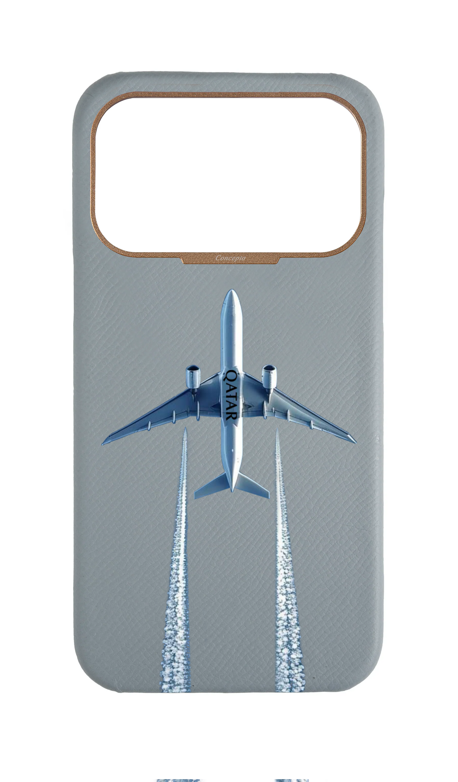 Light Blue Grey Strapless Case - Qatar Airways Flyover