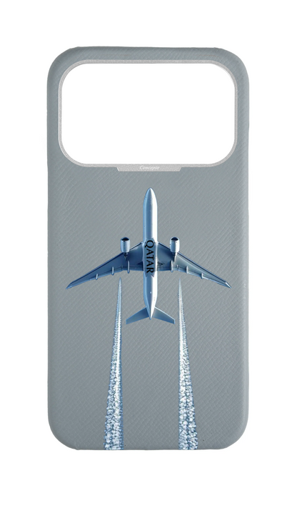 Light Blue Grey Strapless Case - Qatar Airways Flyover