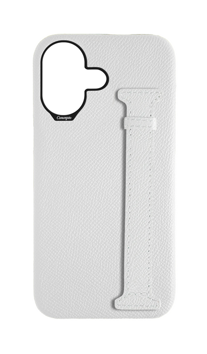 White Epsom Side Strap Case