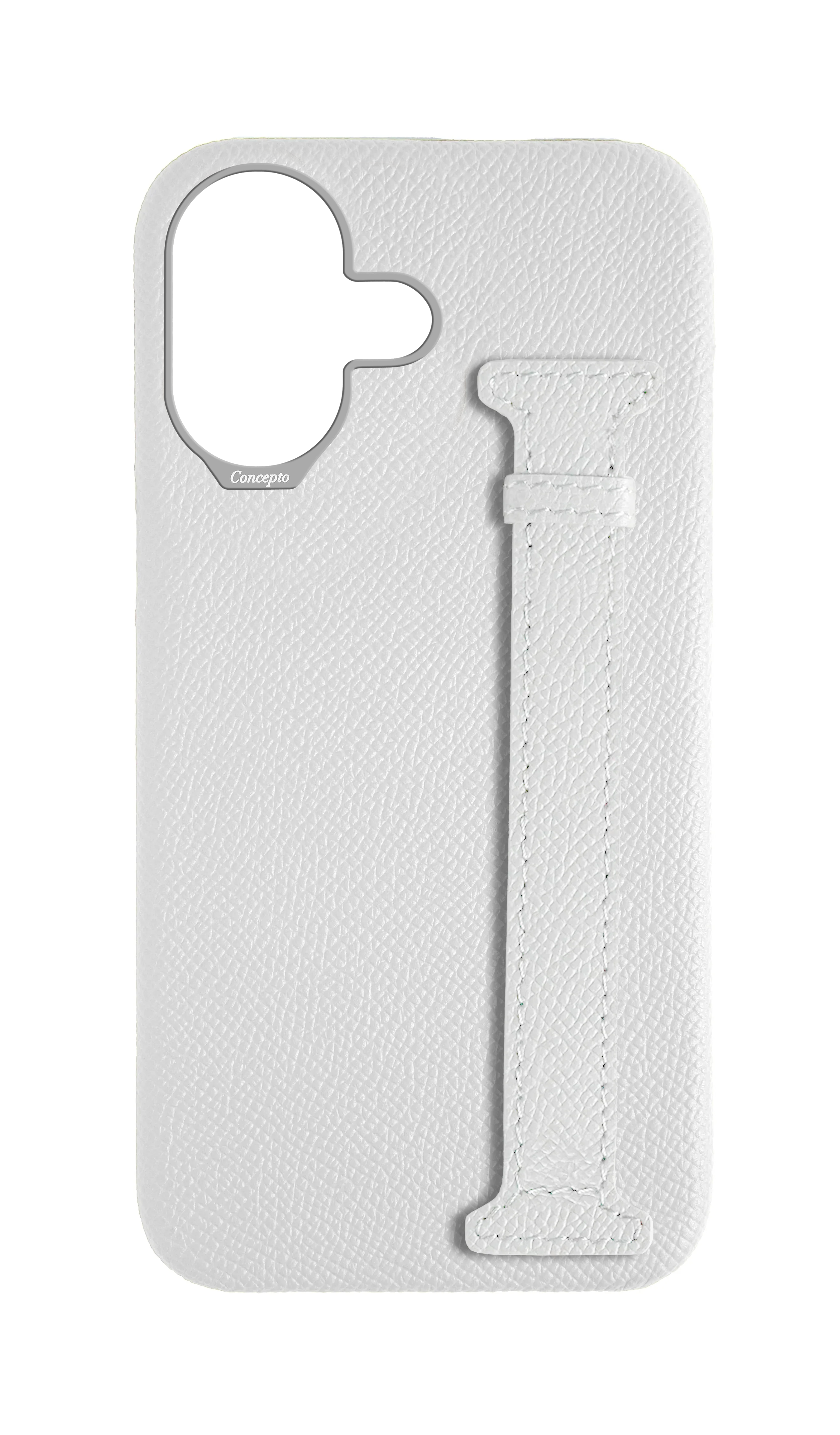 White Epsom Side Strap Case