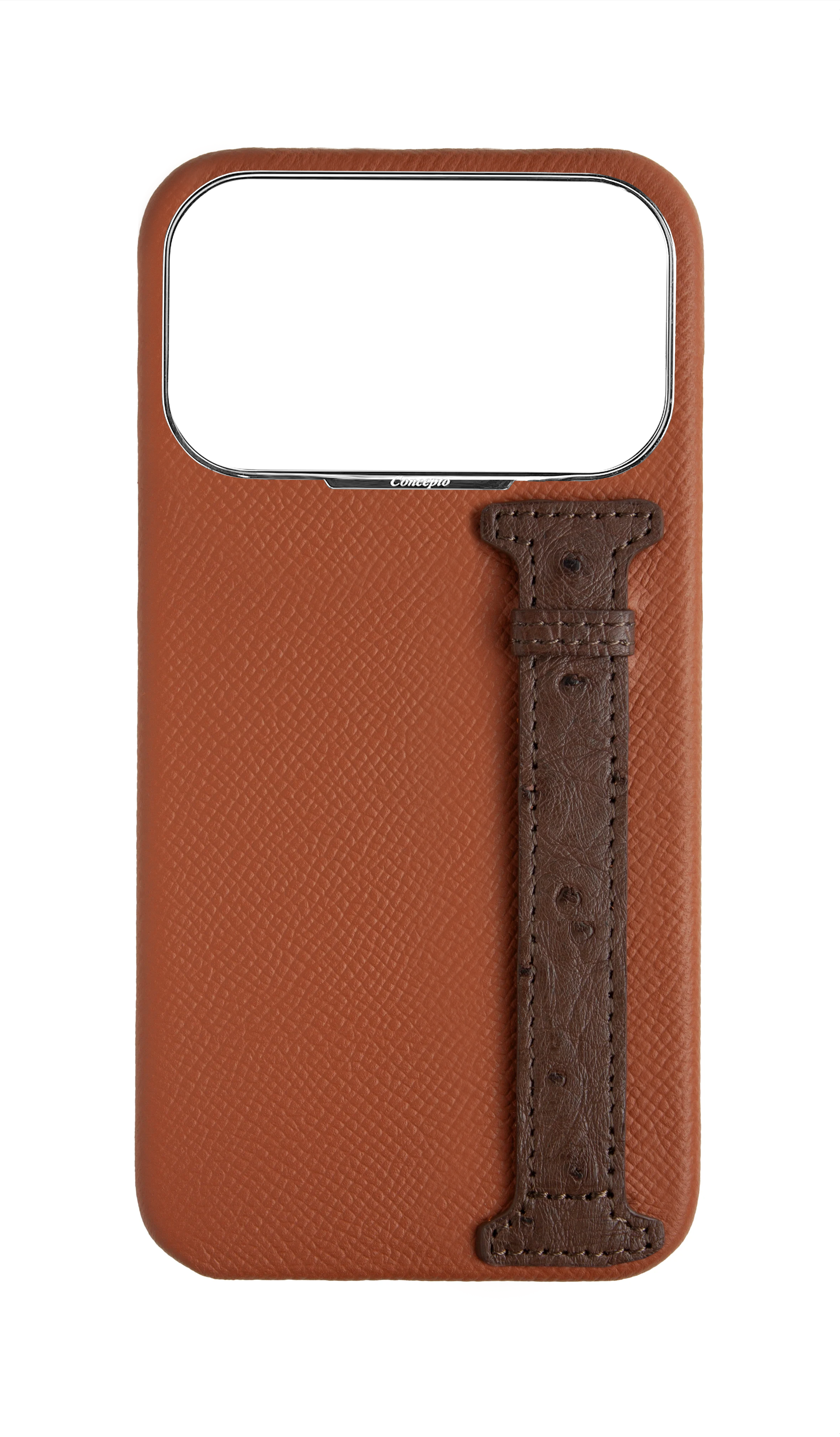 Tan / Brown Exotic Ostrich Side Strap Case