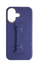Matte Blue Embossed Crocodile Case