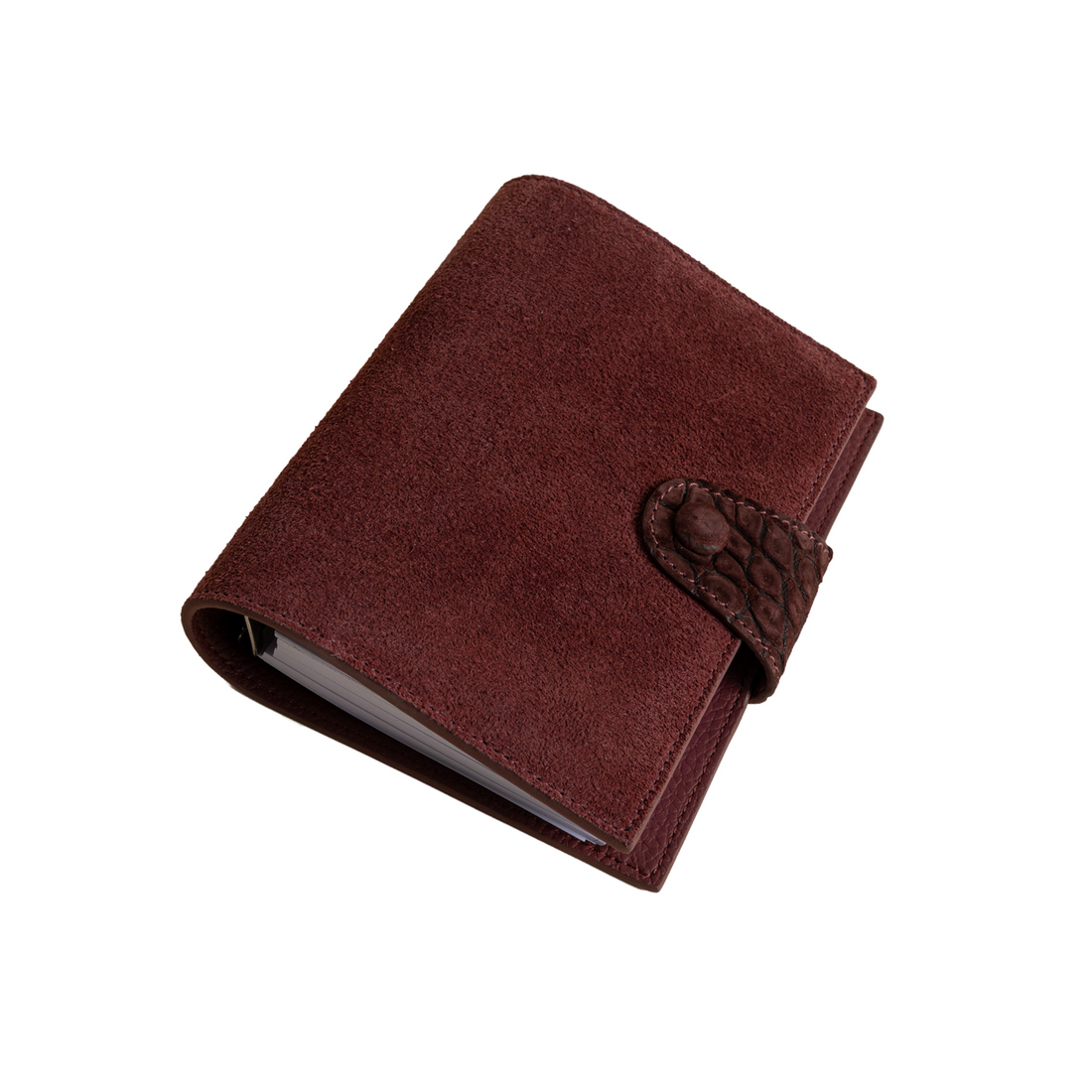 Small Burgundy Suede Notebook