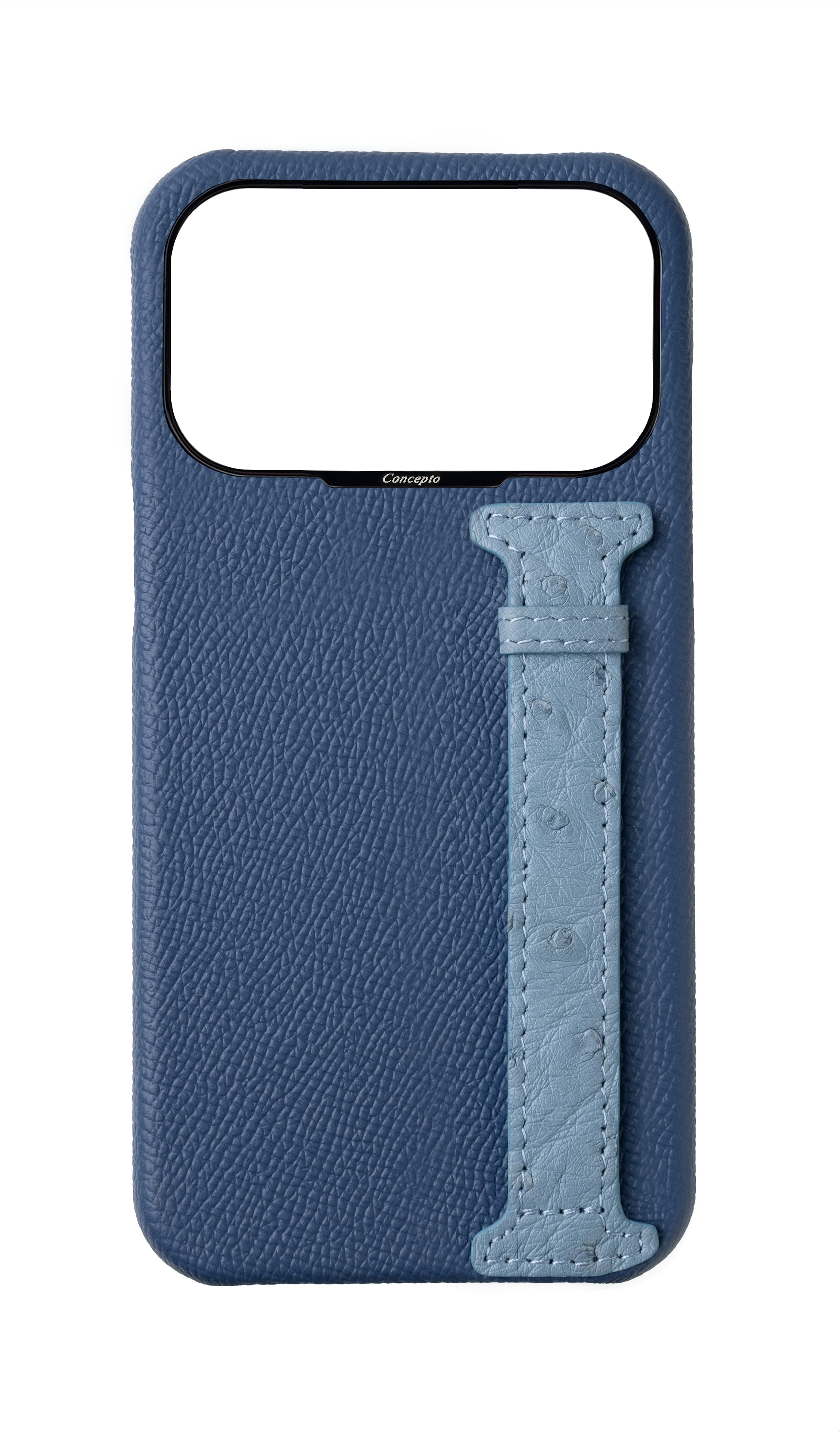 River Blue / Aqua Exotic Ostrich Side Strap Case