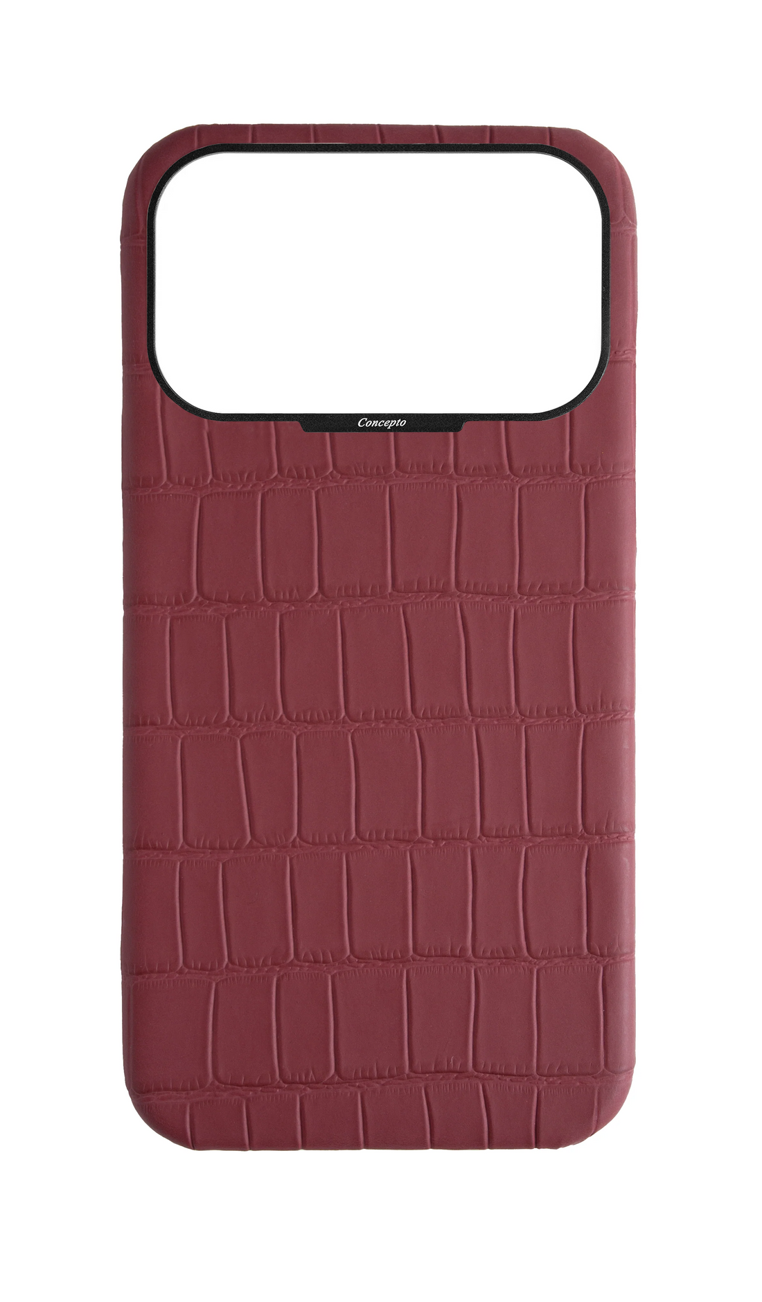 Matte Maroon Strapless Embossed Crocodile Case