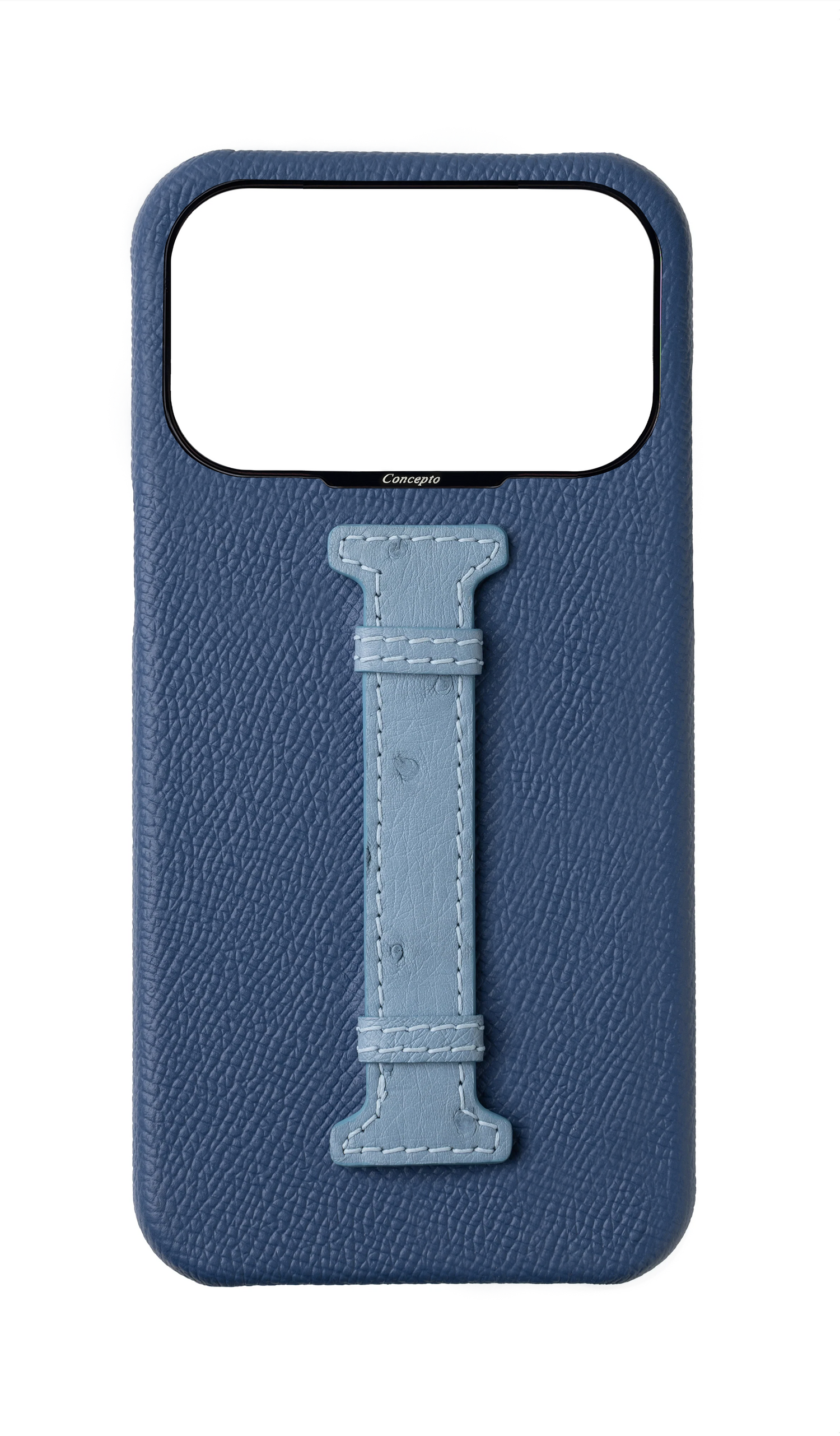 River Blue / Aqua Exotic Ostrich Middle Strap Case