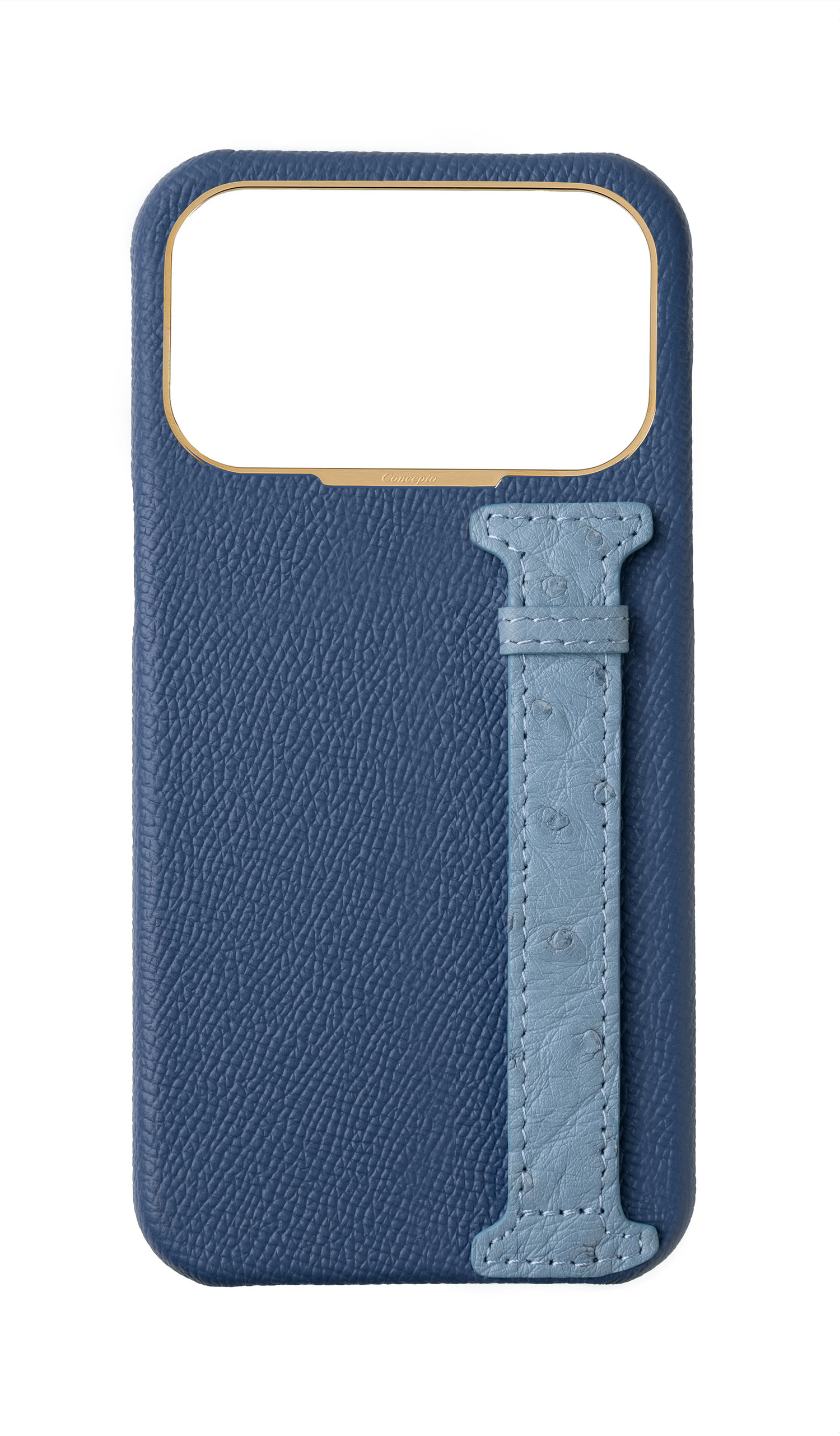 River Blue / Aqua Exotic Ostrich Side Strap Case