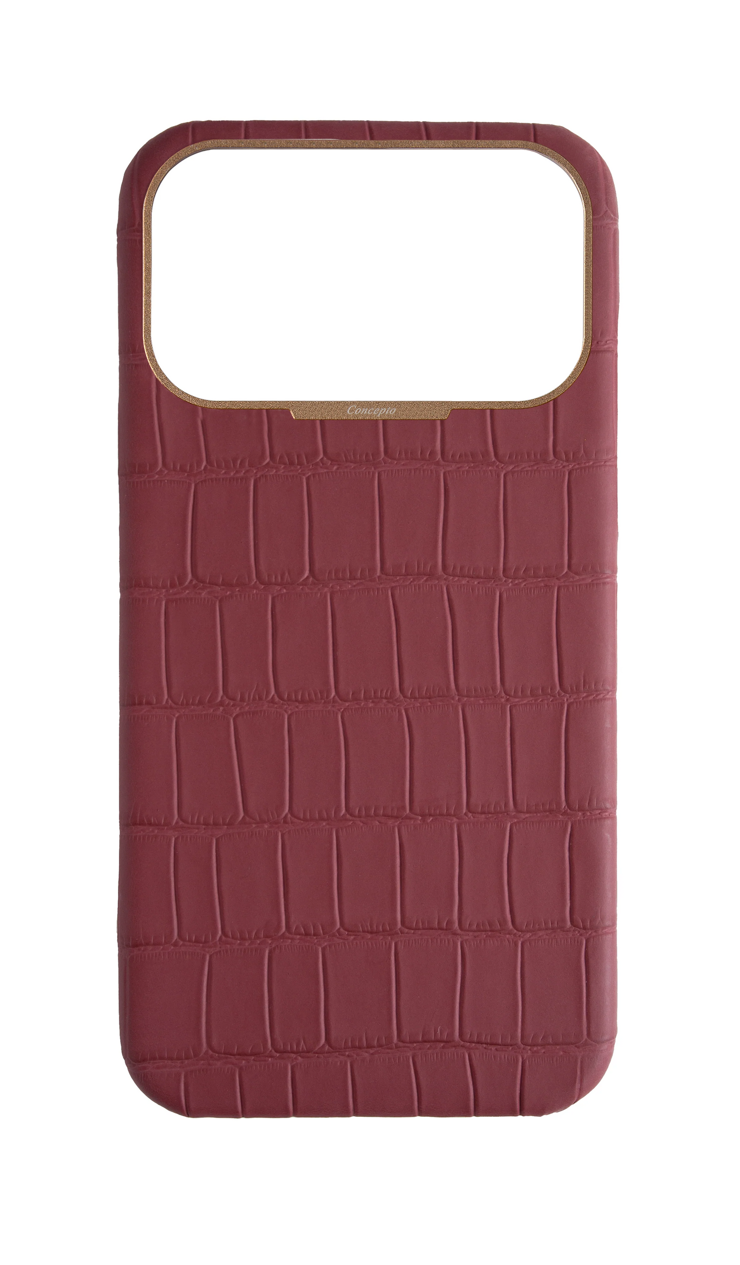 Matte Maroon Strapless Embossed Crocodile Case