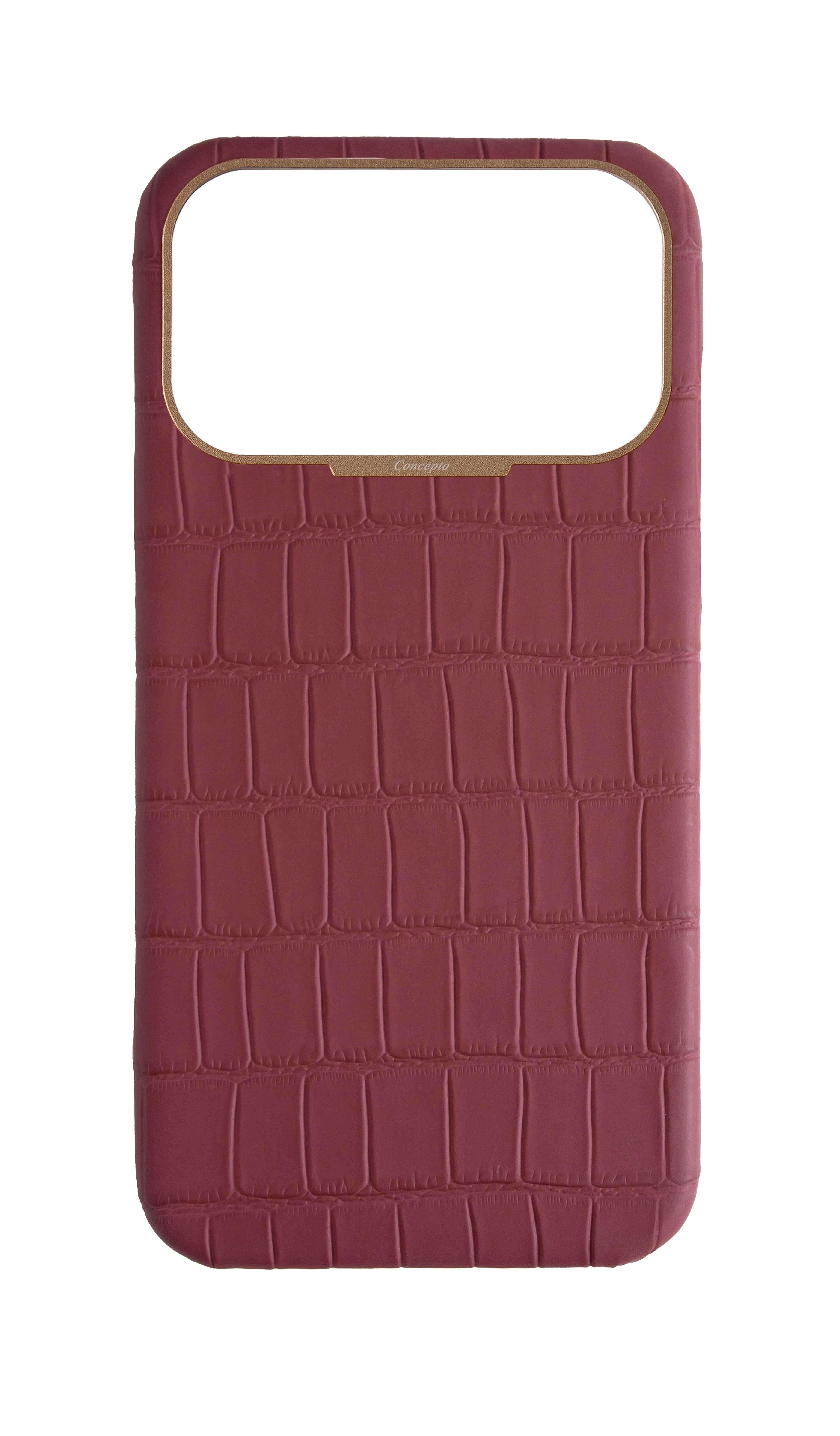 Matte Maroon Strapless Embossed Crocodile Case