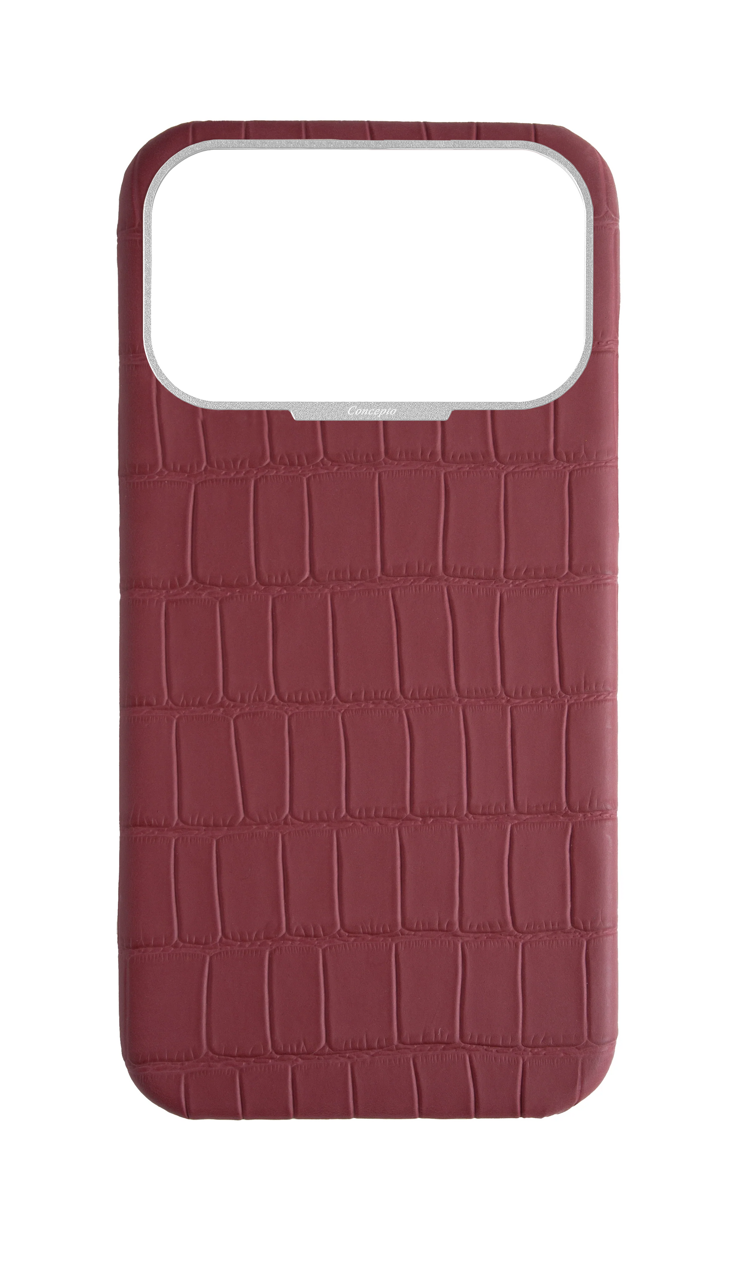 Matte Maroon Strapless Embossed Crocodile Case