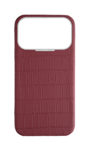 Matte Maroon Strapless Embossed Crocodile Case