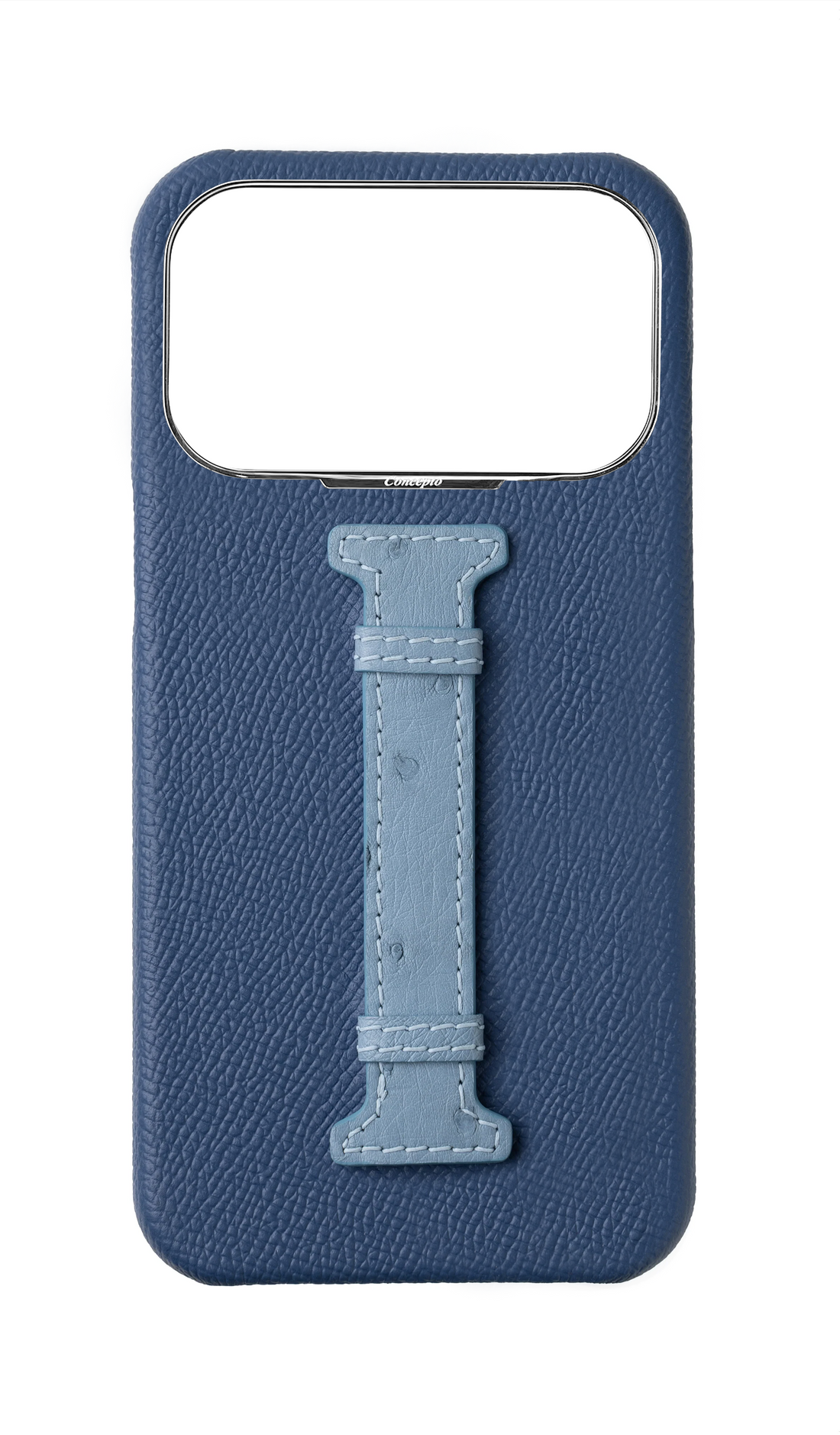 River Blue / Aqua Exotic Ostrich Middle Strap Case