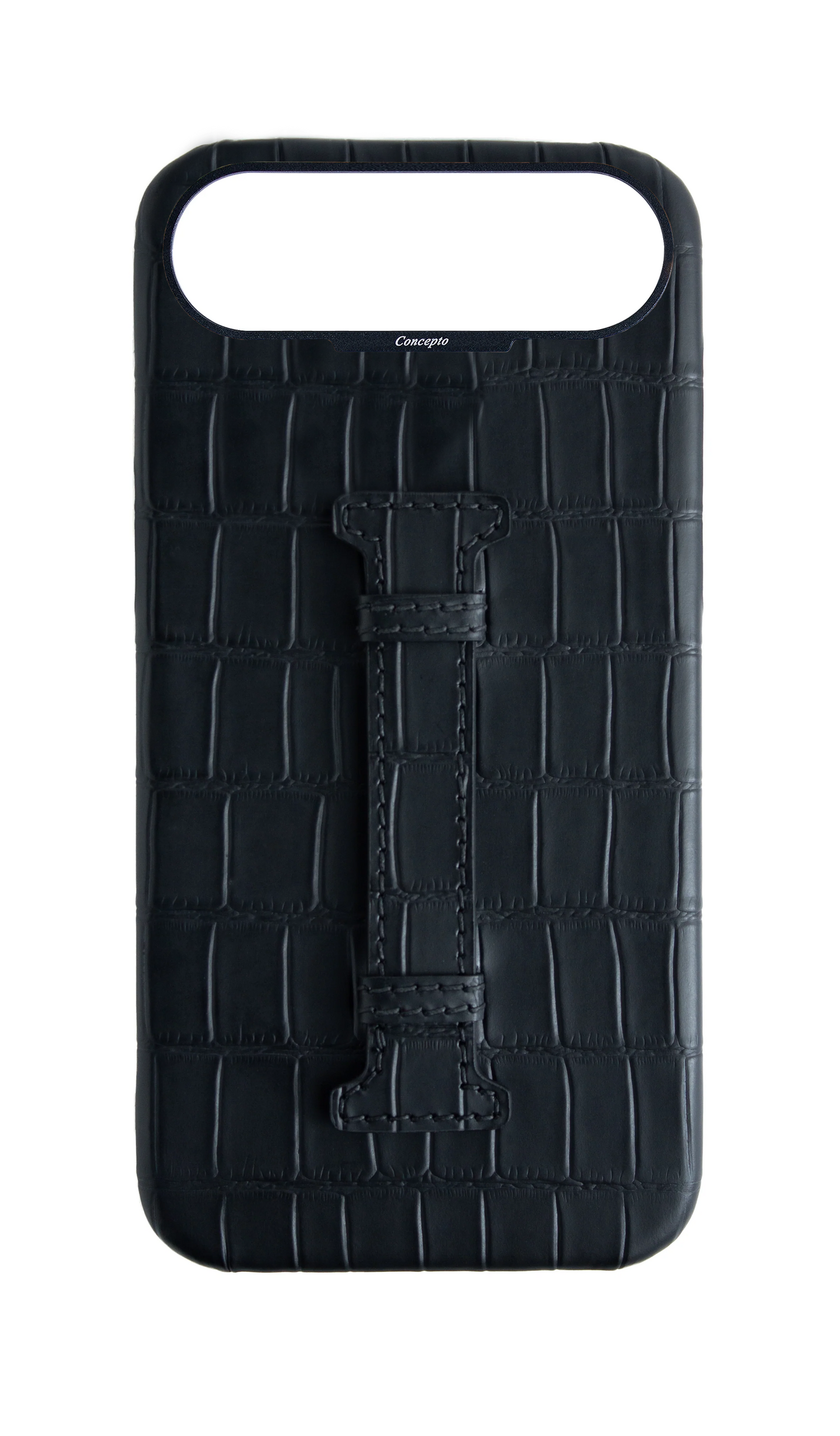Matte Black Embossed Crocodile Case