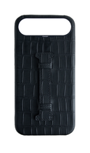 Matte Black Embossed Crocodile Case
