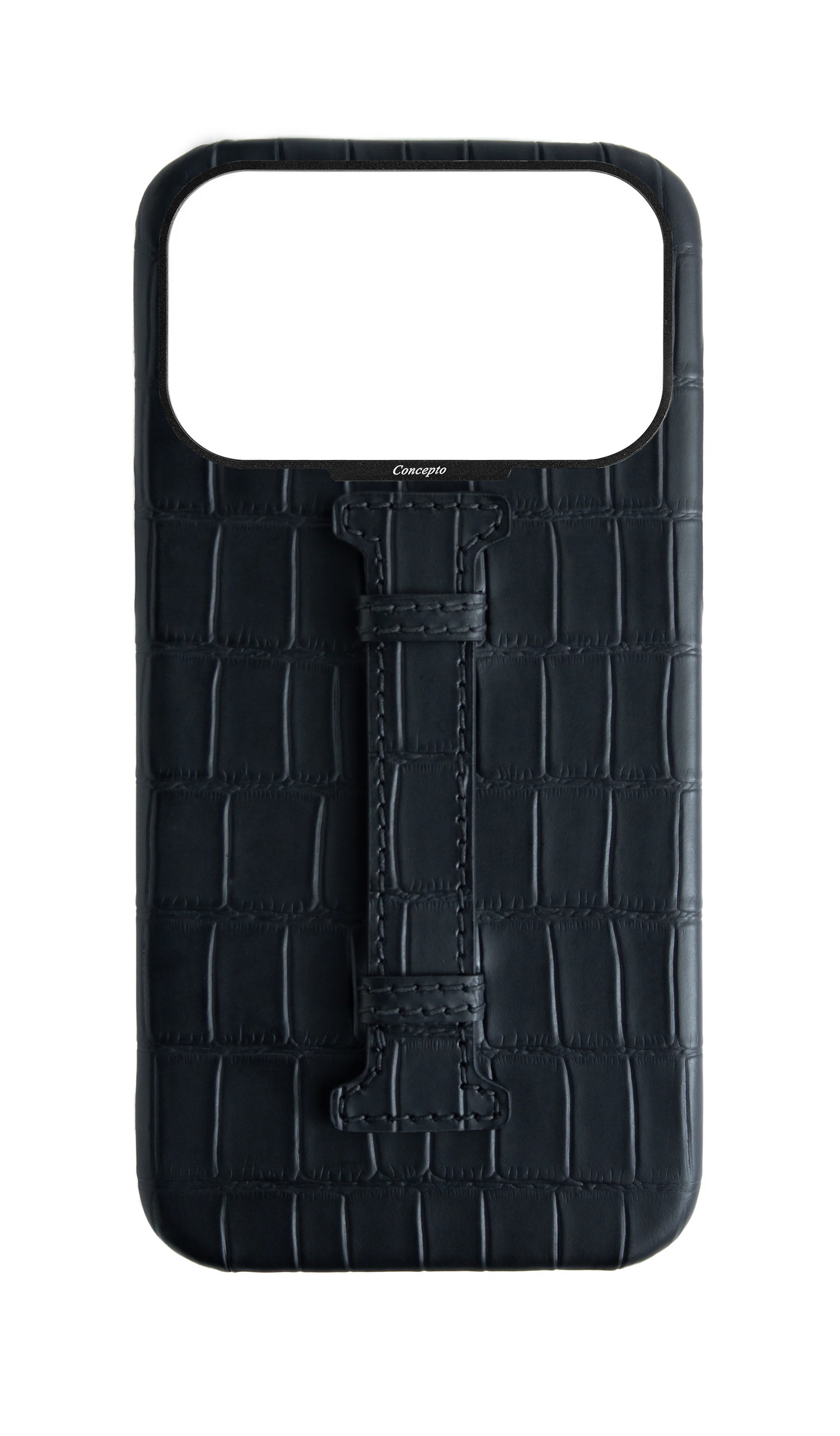 Matte Black Embossed Crocodile Case