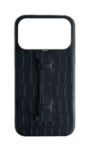 Matte Black Embossed Crocodile Case