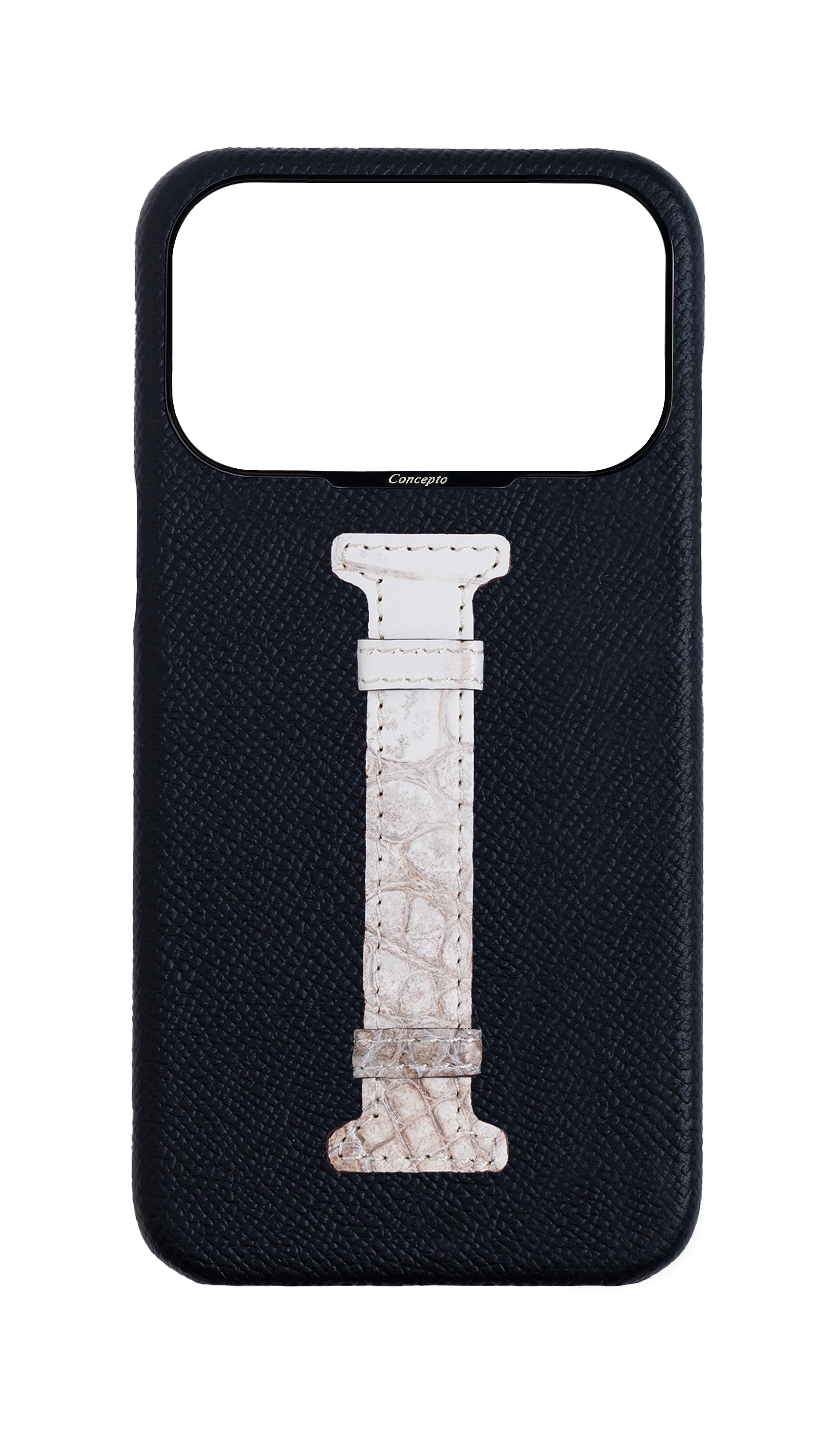 Black Himalayan Exotic Crocodile Middle Strap Case