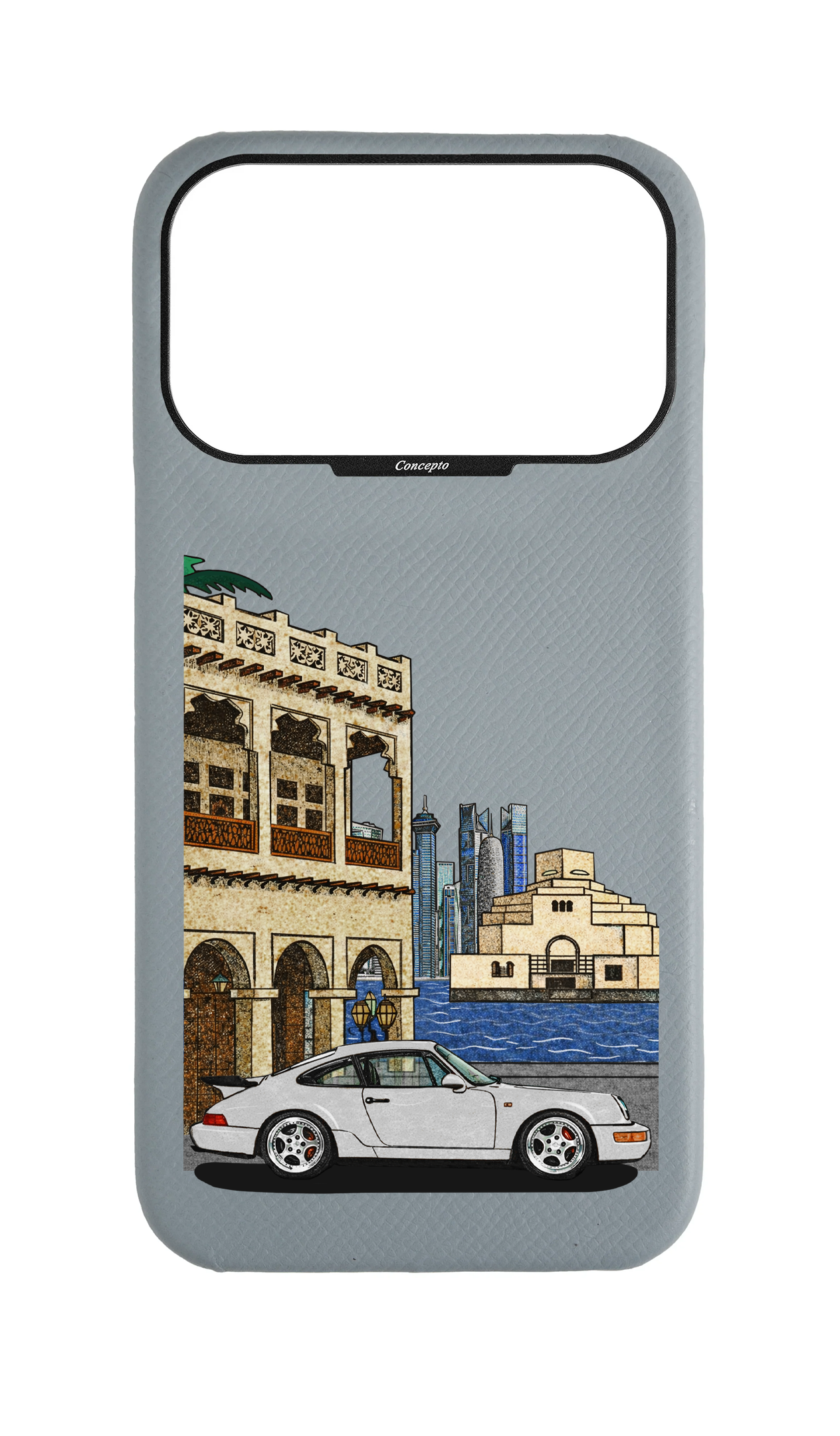 Light Blue Grey Strapless Case - Qatar Retro