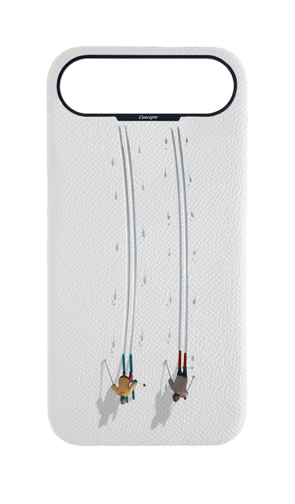 White Strapless Case - Skiing