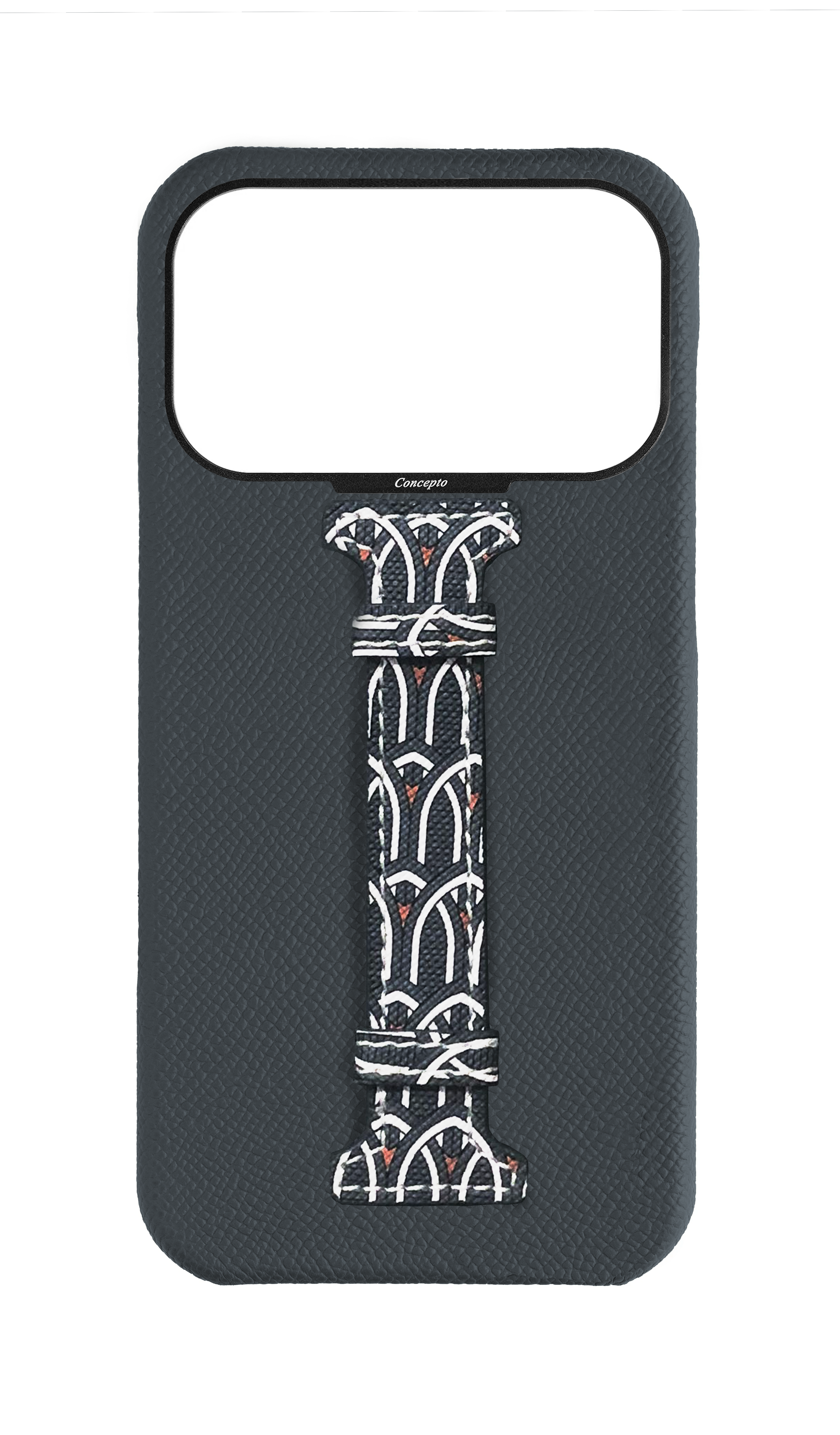 Grey Monogram Middle Strap Case