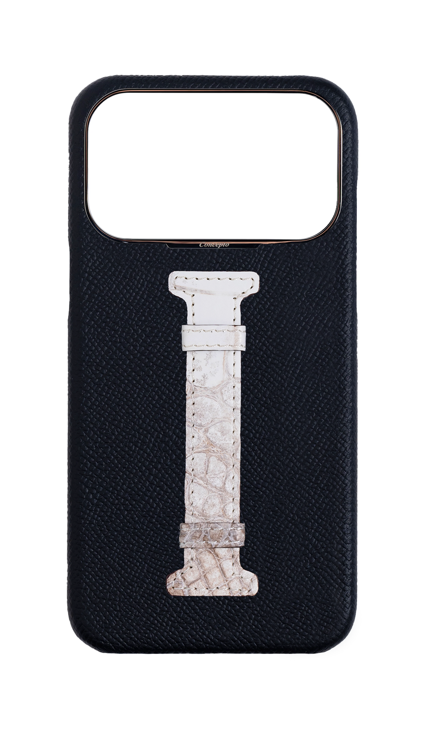 Black Himalayan Exotic Crocodile Middle Strap Case