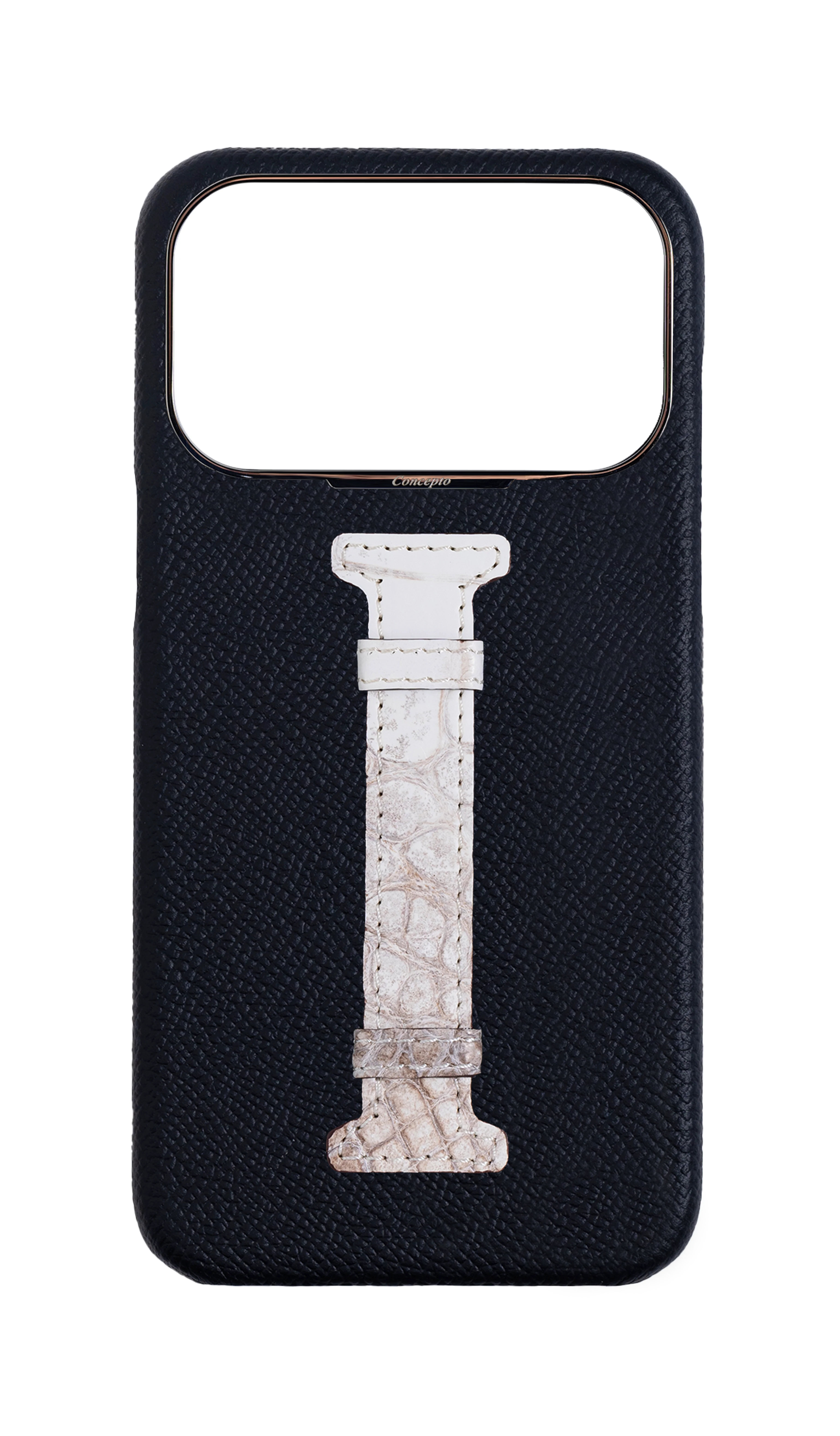 Black Himalayan Exotic Crocodile Middle Strap Case