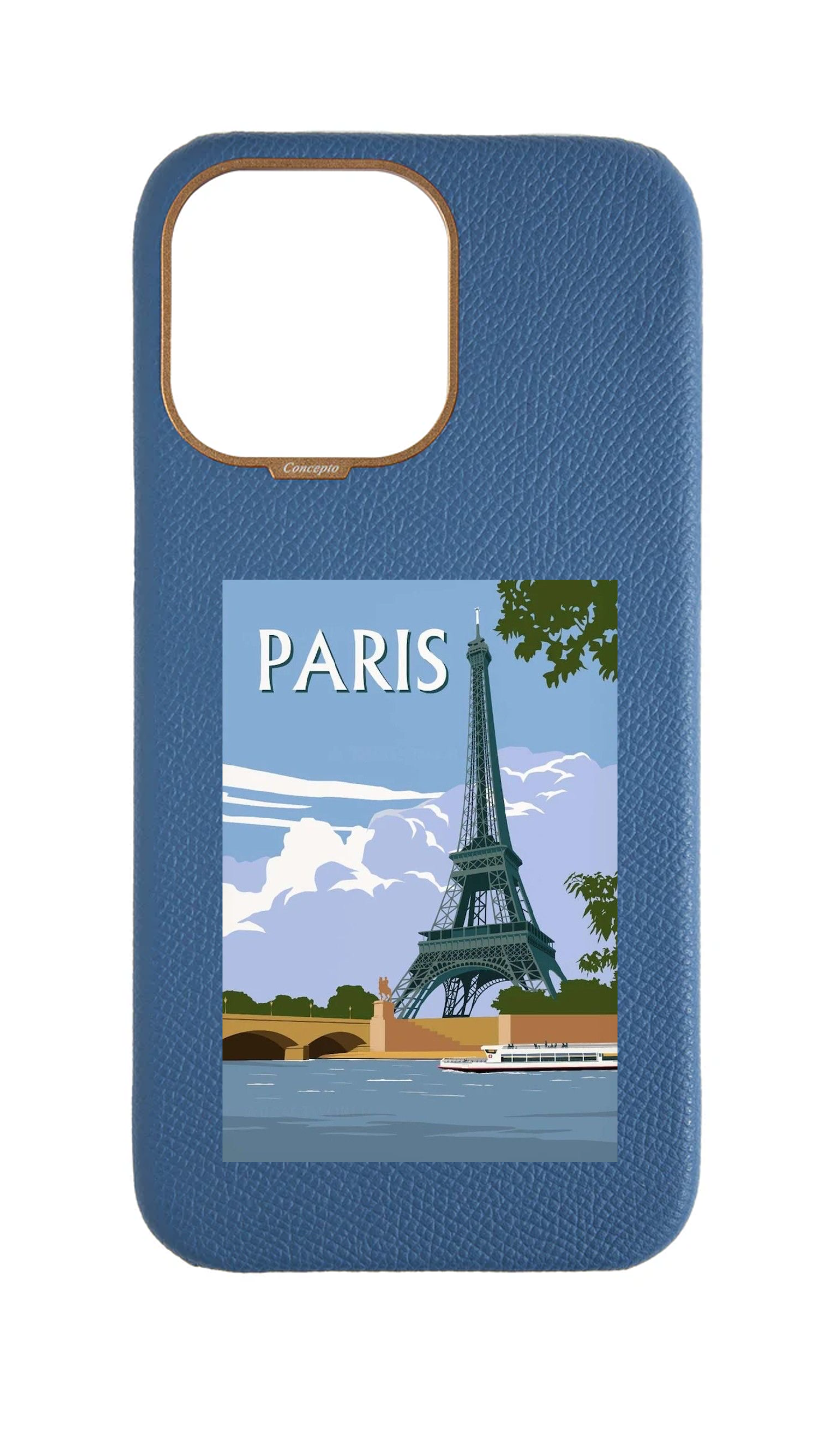 Navy Strapless Epsom Case - Paris